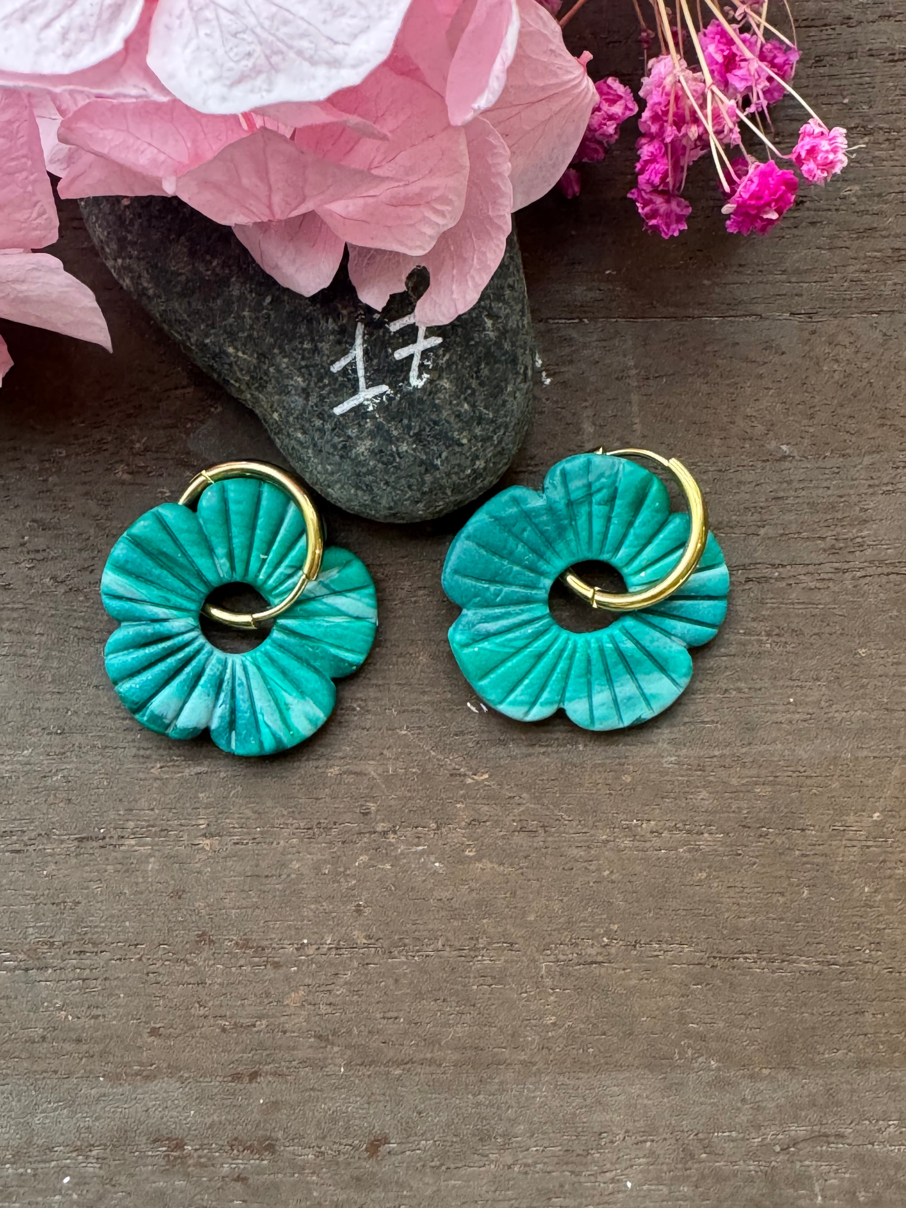 🌿Green Spirit (pampilles interchangeables avec ou sans créoles)