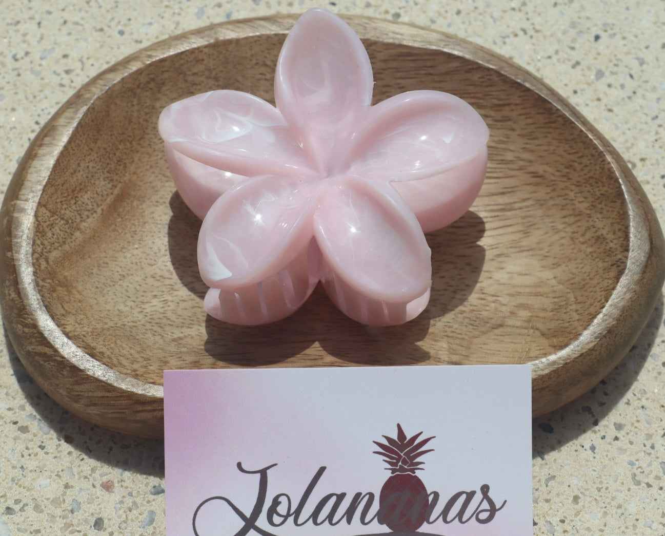 Pince fleur nacré dégradé rose corail