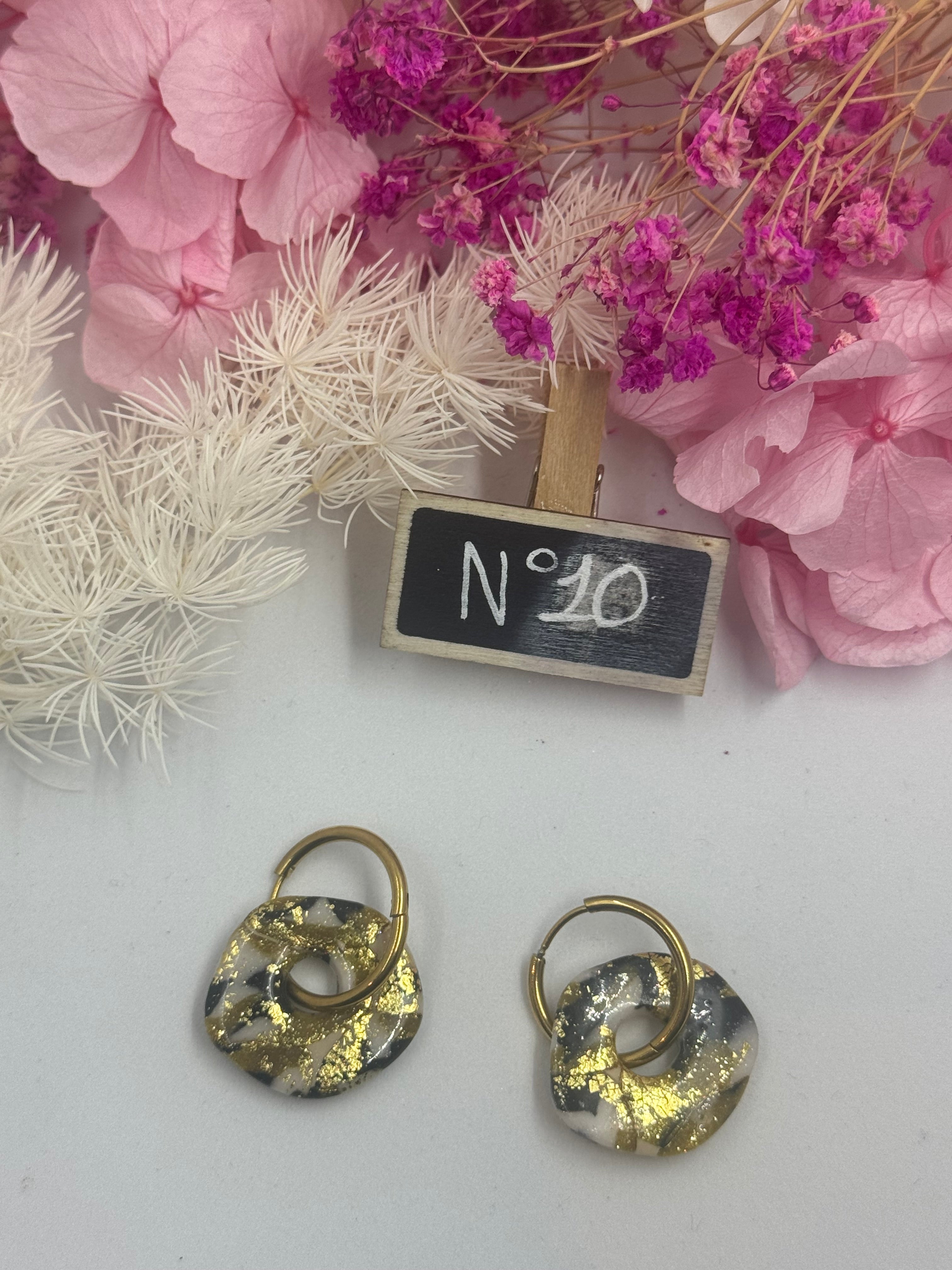 Black & Gold ( pampilles interchangeable avec ou sans créoles)