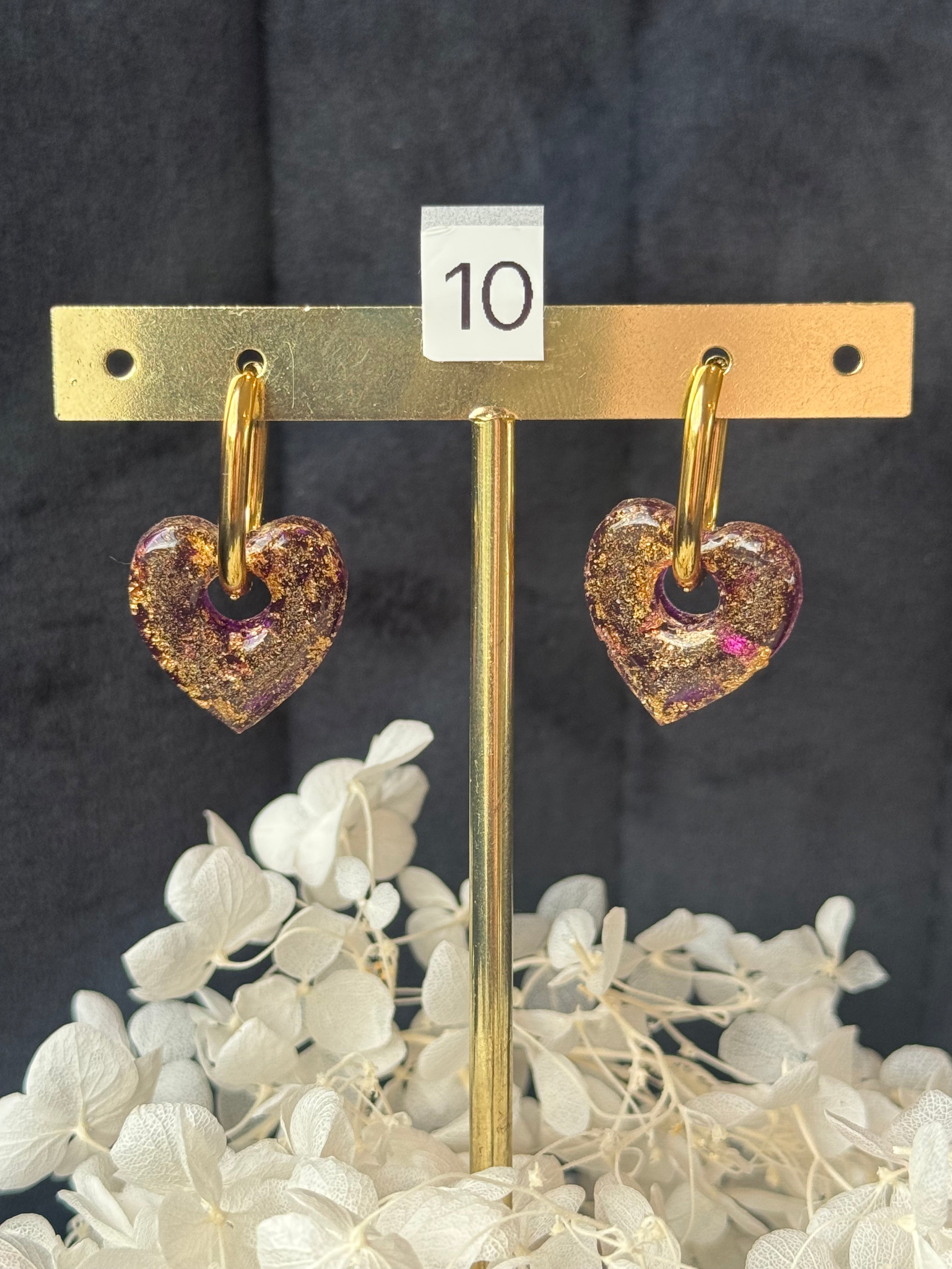 ❤️ pampilles interchangeable coeur résine (avec ou sans créoles)