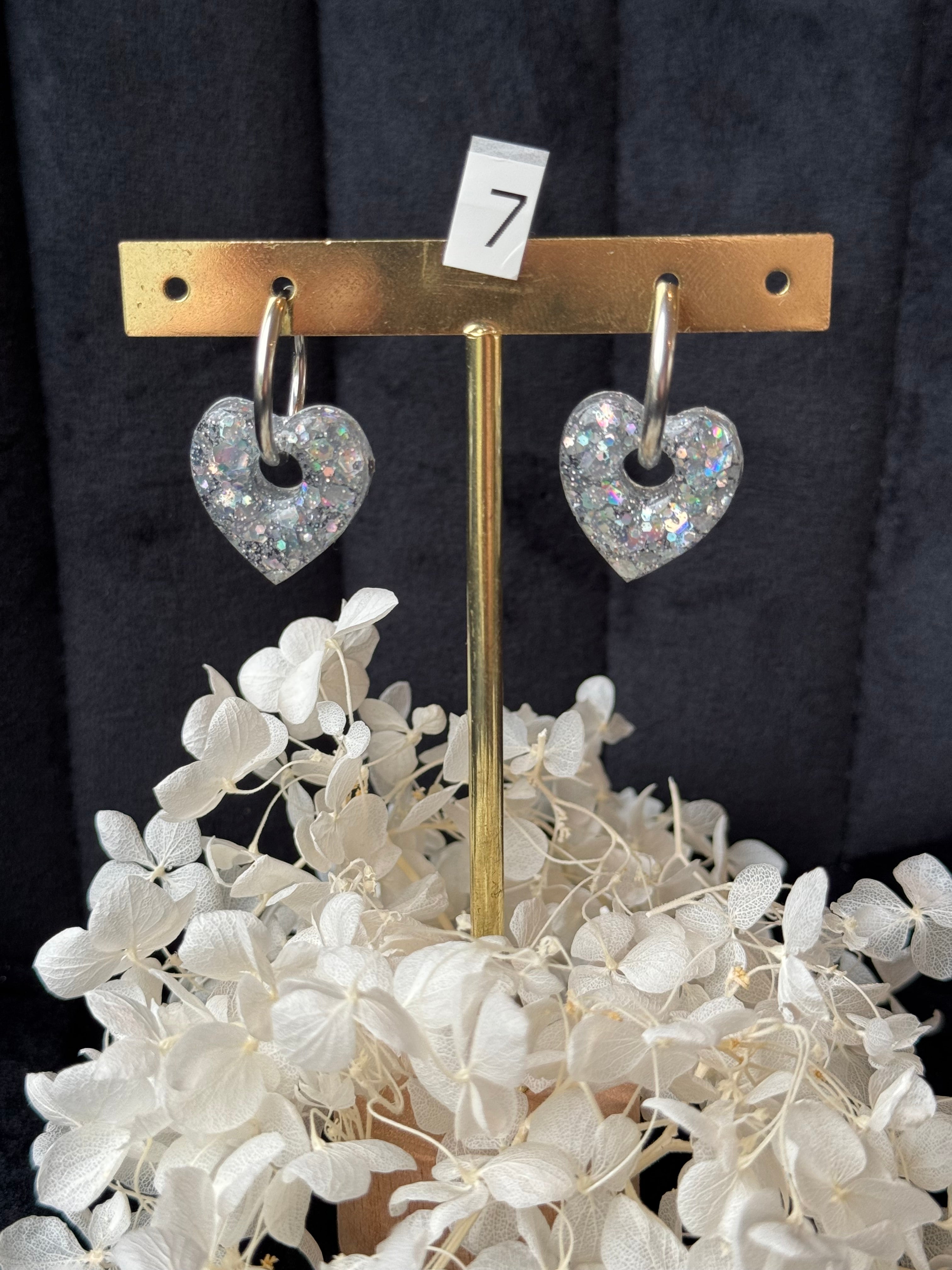 ❤️ pampilles interchangeable coeur résine (avec ou sans créoles)