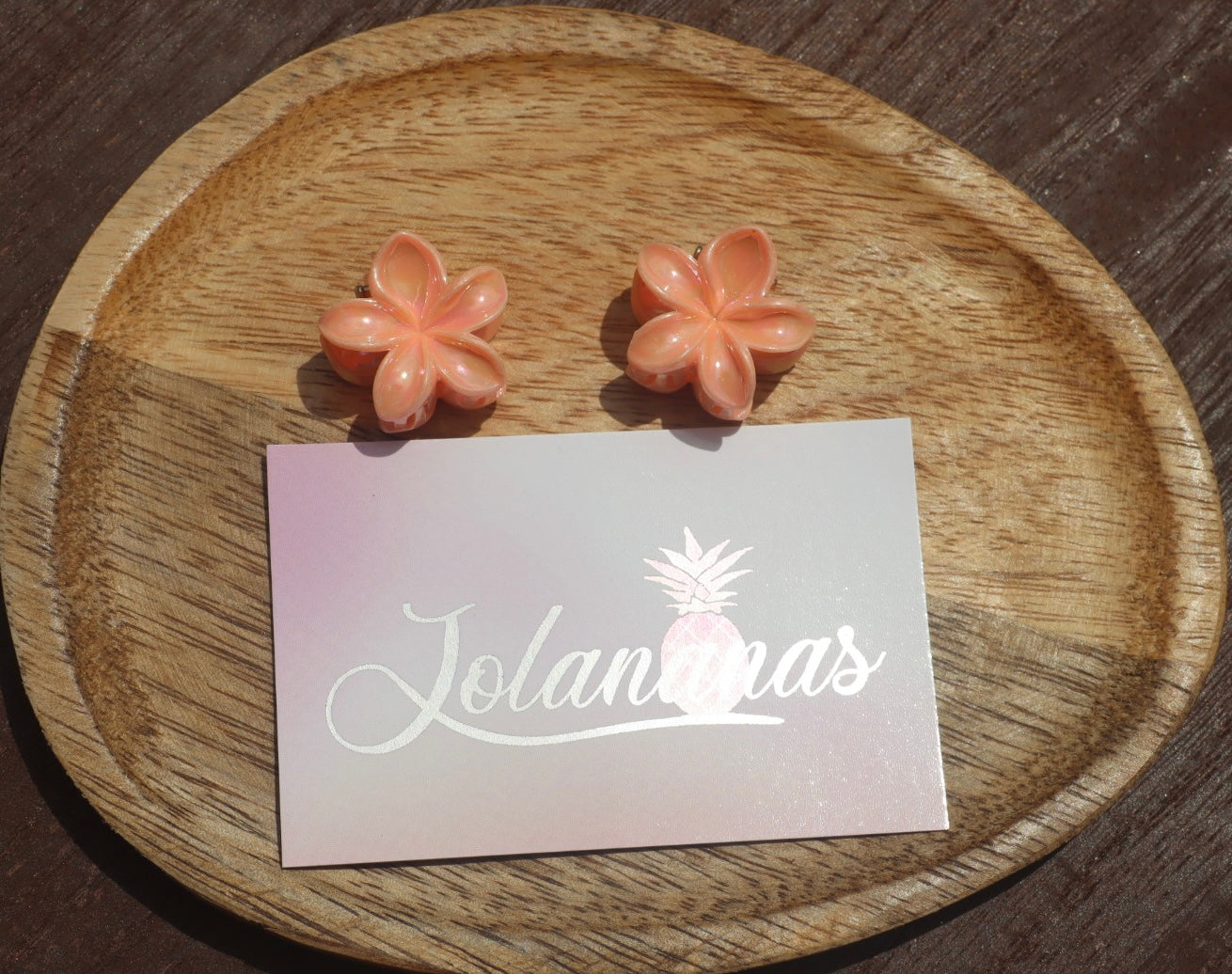 Petite pince fleur rose nacré