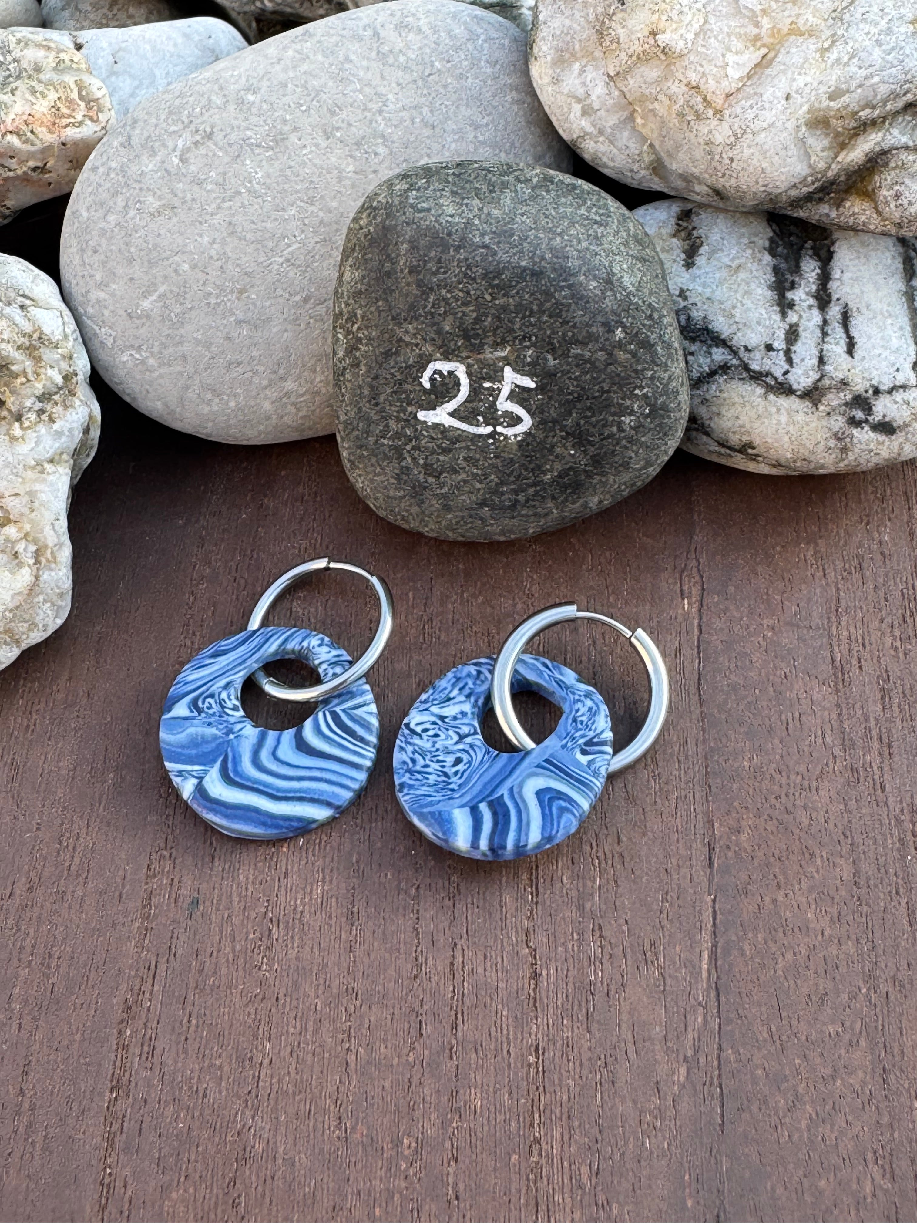 Blue Mood ( pampilles interchangeable avec ou sans créoles)