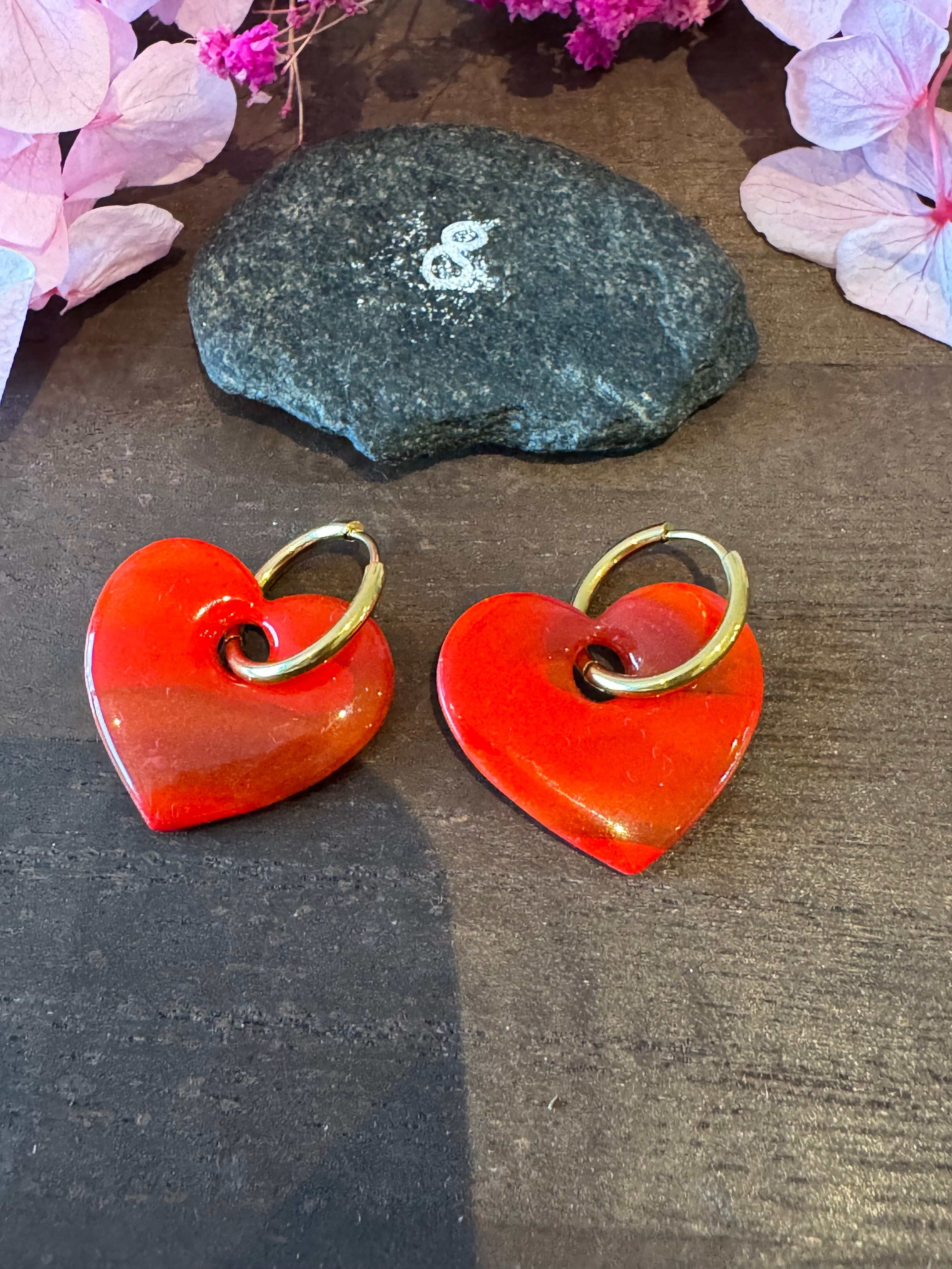 Rouge addict (pampilles interchangeables avec ou sans créoles)