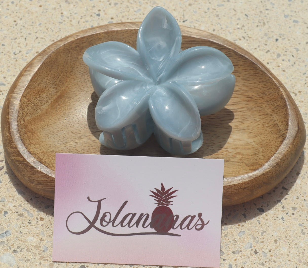 Pince fleur nacré dégradé rose corail