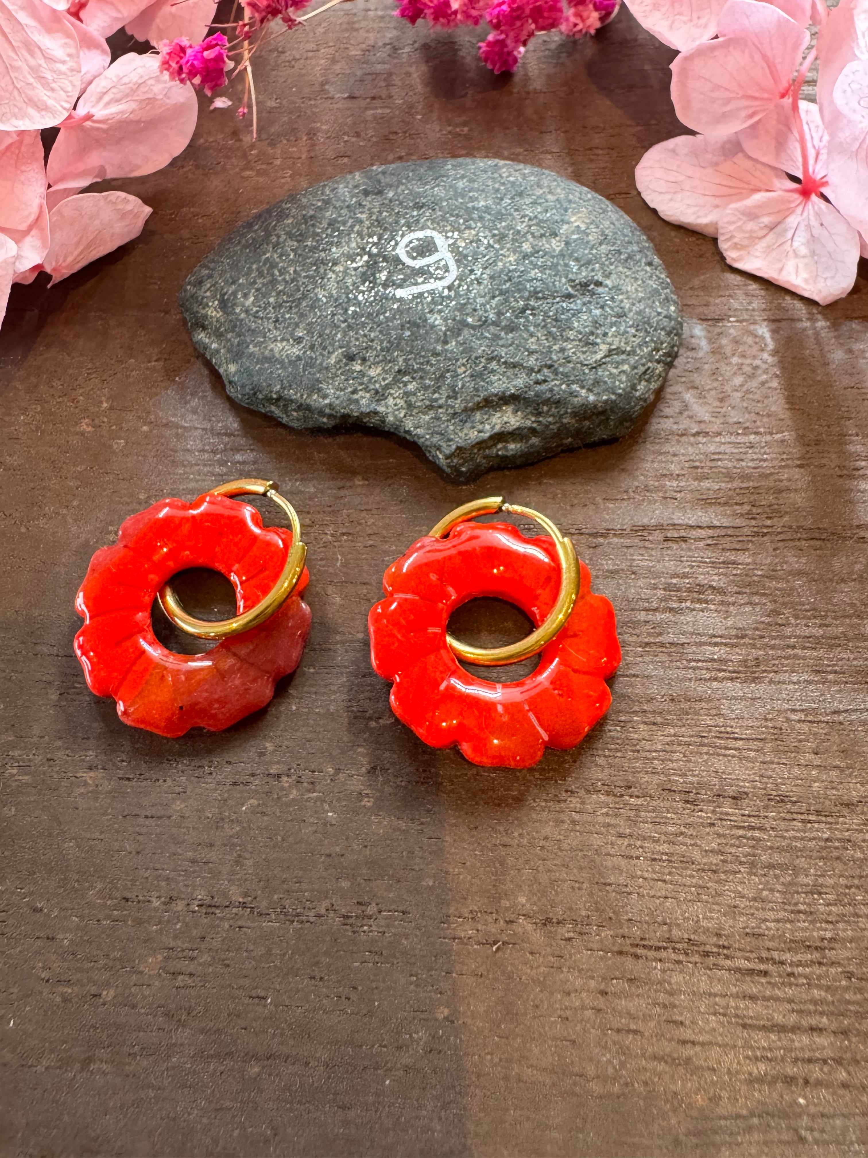 Rouge addict (pampilles interchangeables avec ou sans créoles)