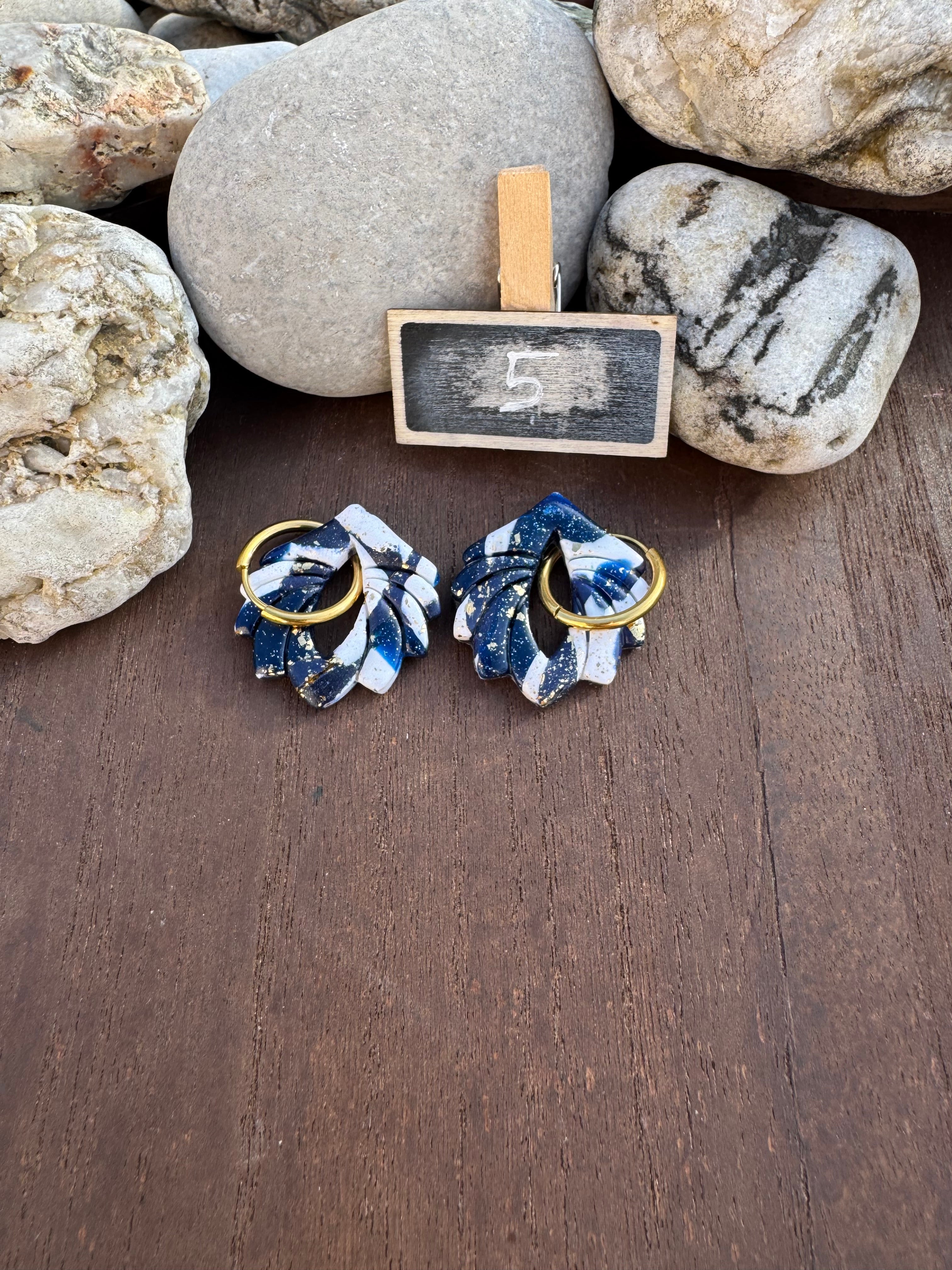 Blue Mood ( pampilles interchangeable avec ou sans créoles)