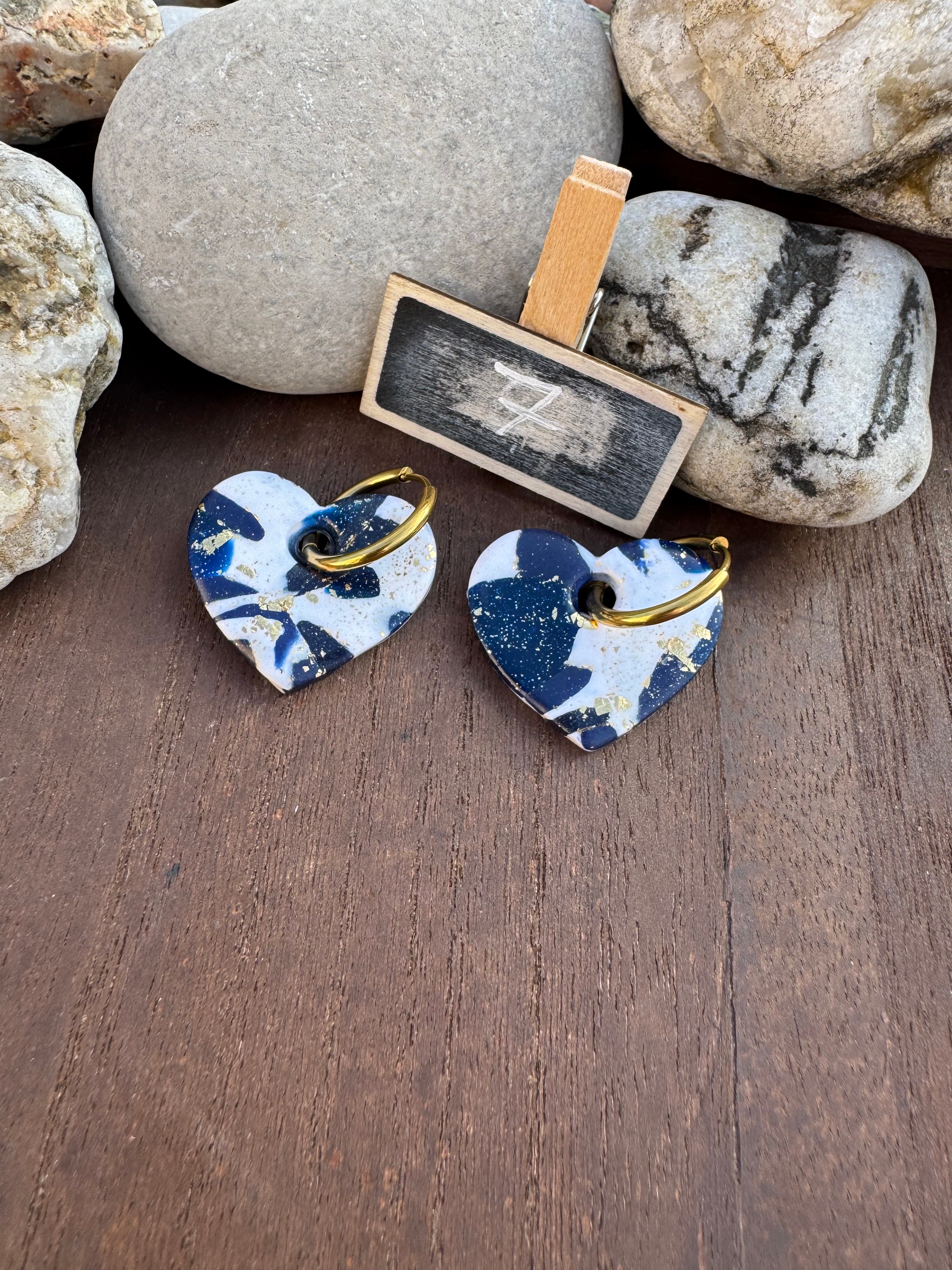 Blue Mood ( pampilles interchangeable avec ou sans créoles)