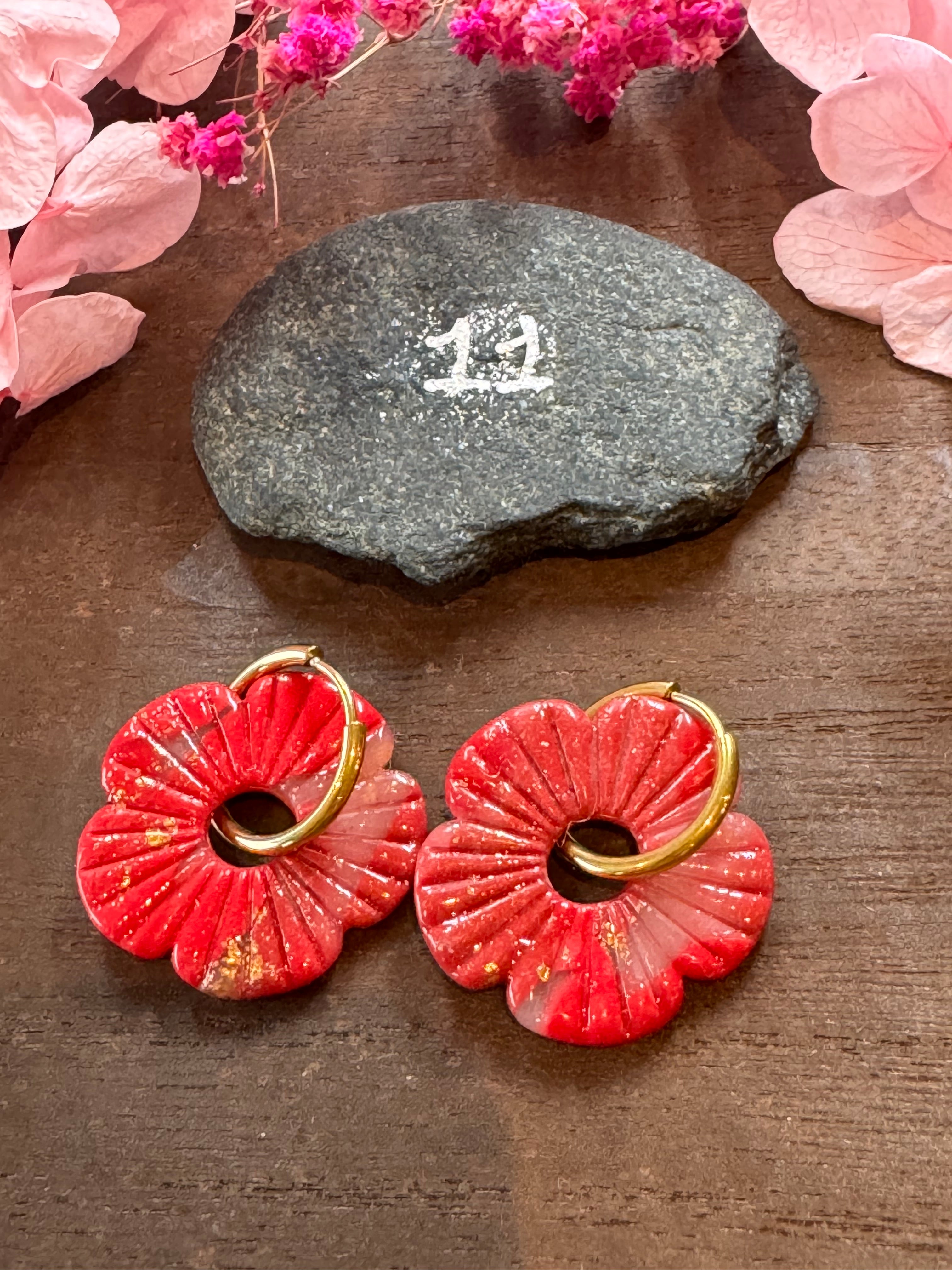 Rouge addict (pampilles interchangeables avec ou sans créoles)