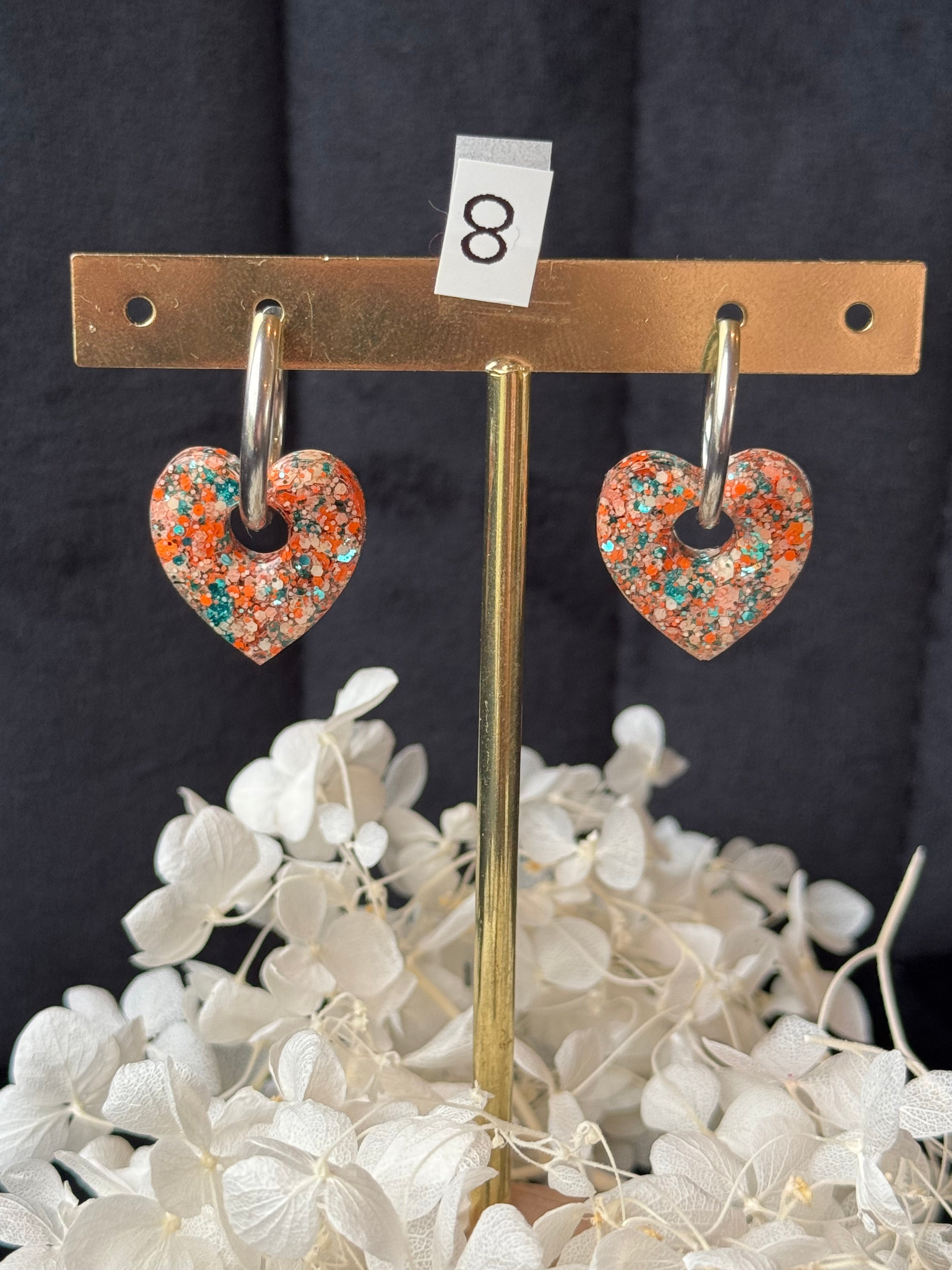 ❤️ pampilles interchangeable coeur résine (avec ou sans créoles)