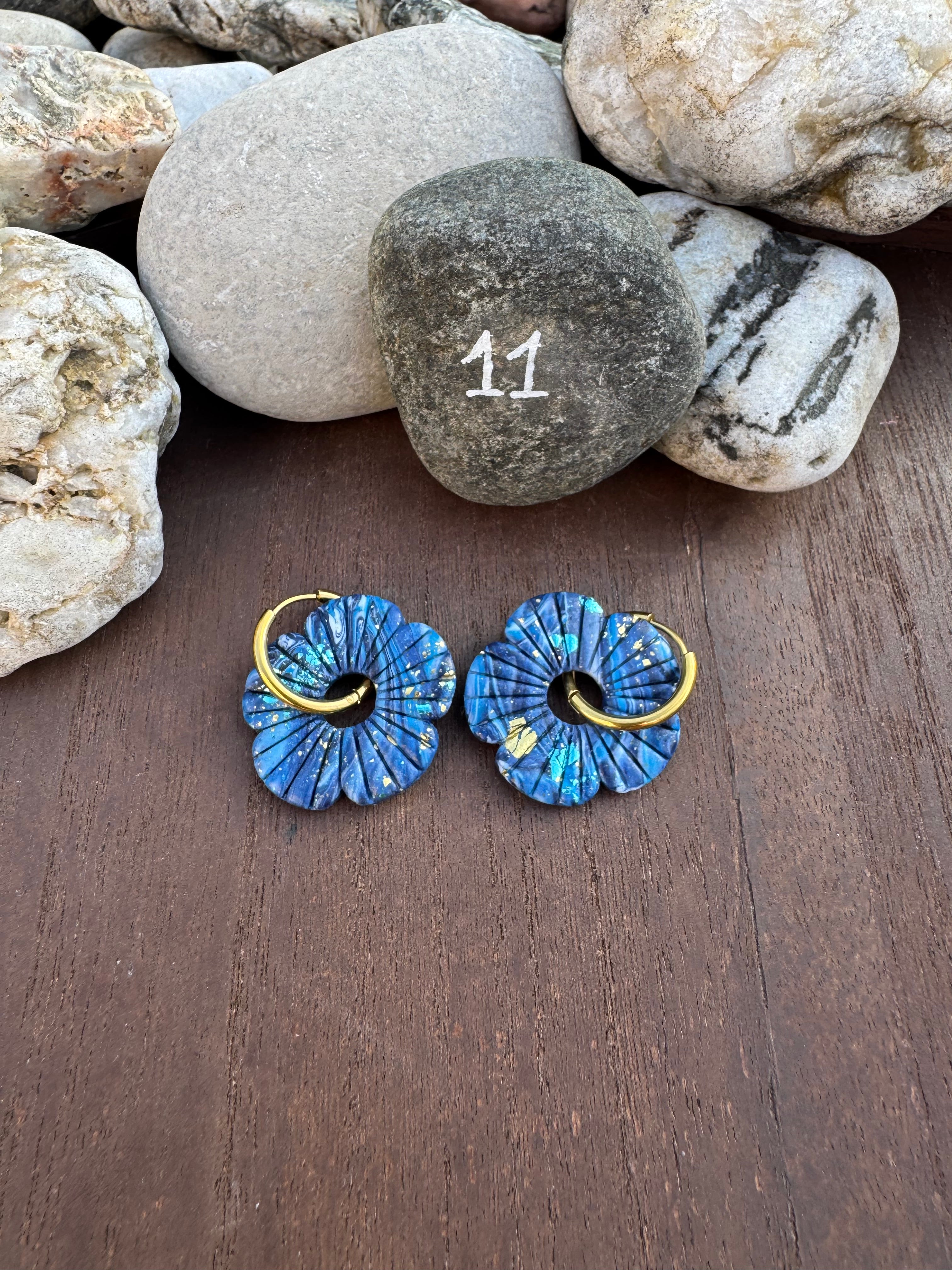 Blue Mood ( pampilles interchangeable avec ou sans créoles)