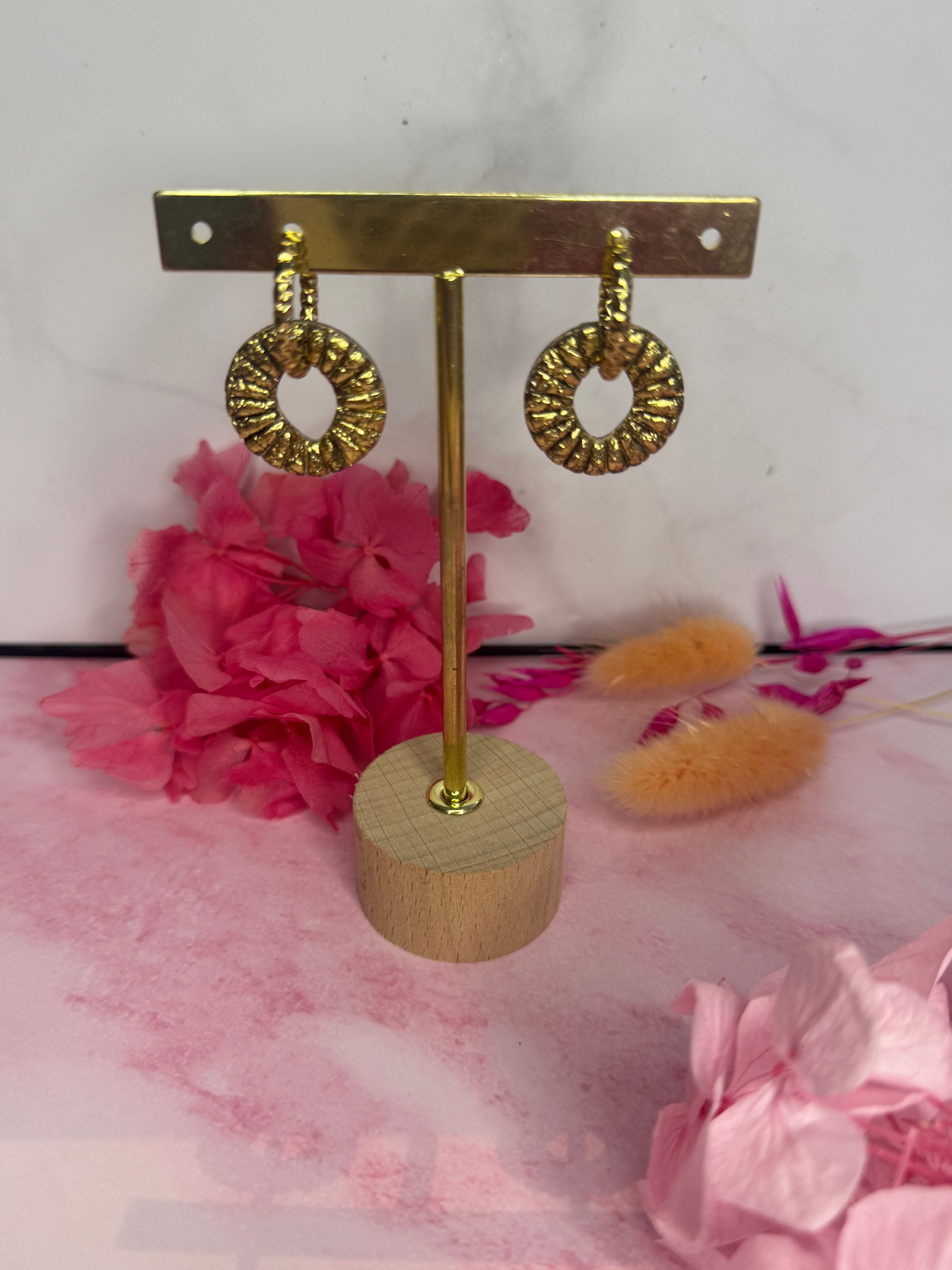 Éclat de terre 🍂 *nuance marron*( pampilles interchangeable avec ou sans créoles)