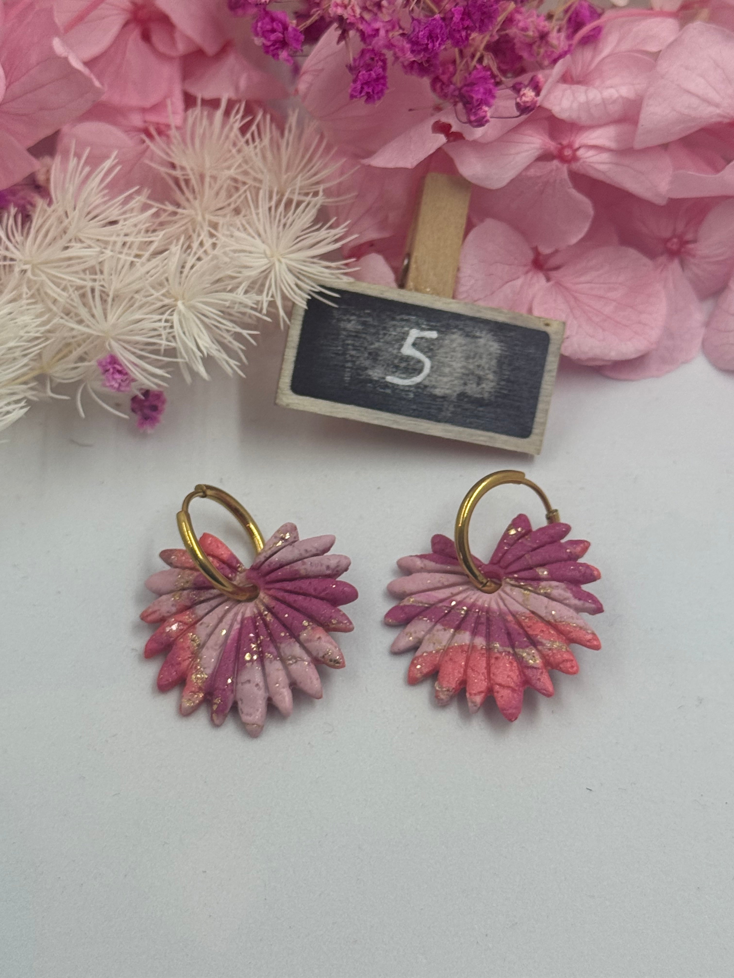 La vie en rose 🩷(pampilles interchangeable avec ou sans créoles)