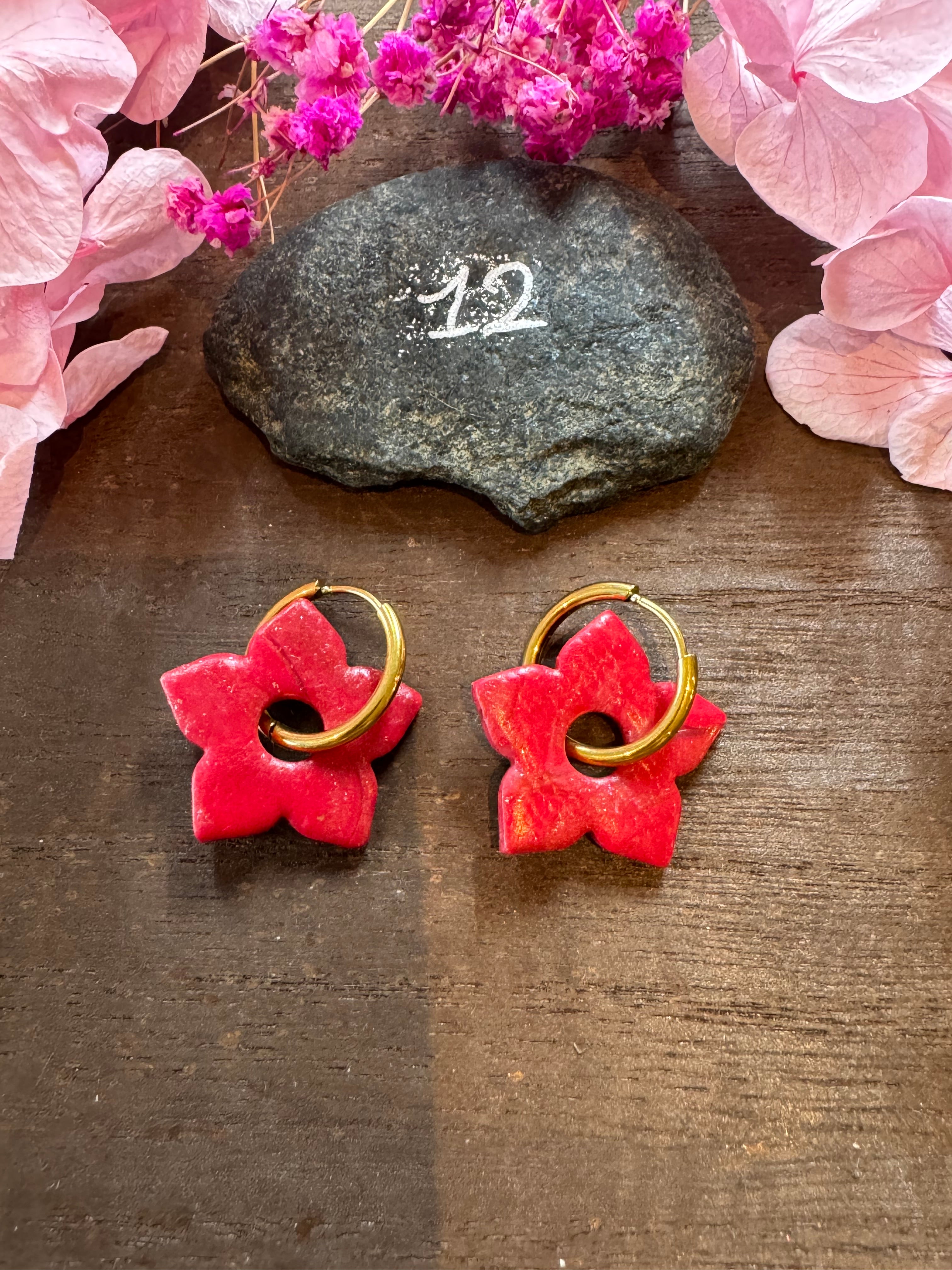 Rouge addict (pampilles interchangeables avec ou sans créoles)