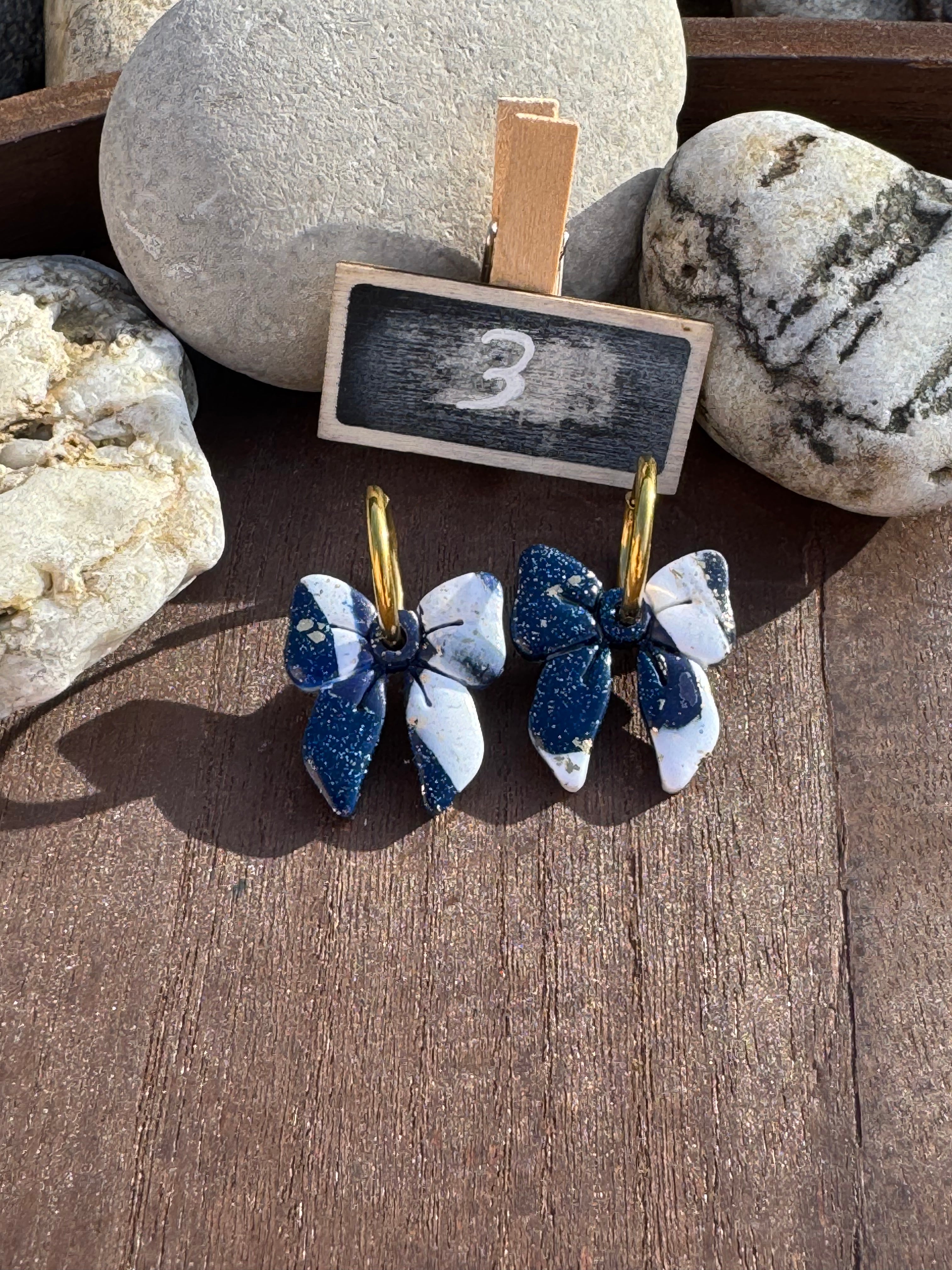 Blue Mood ( pampilles interchangeable avec ou sans créoles)