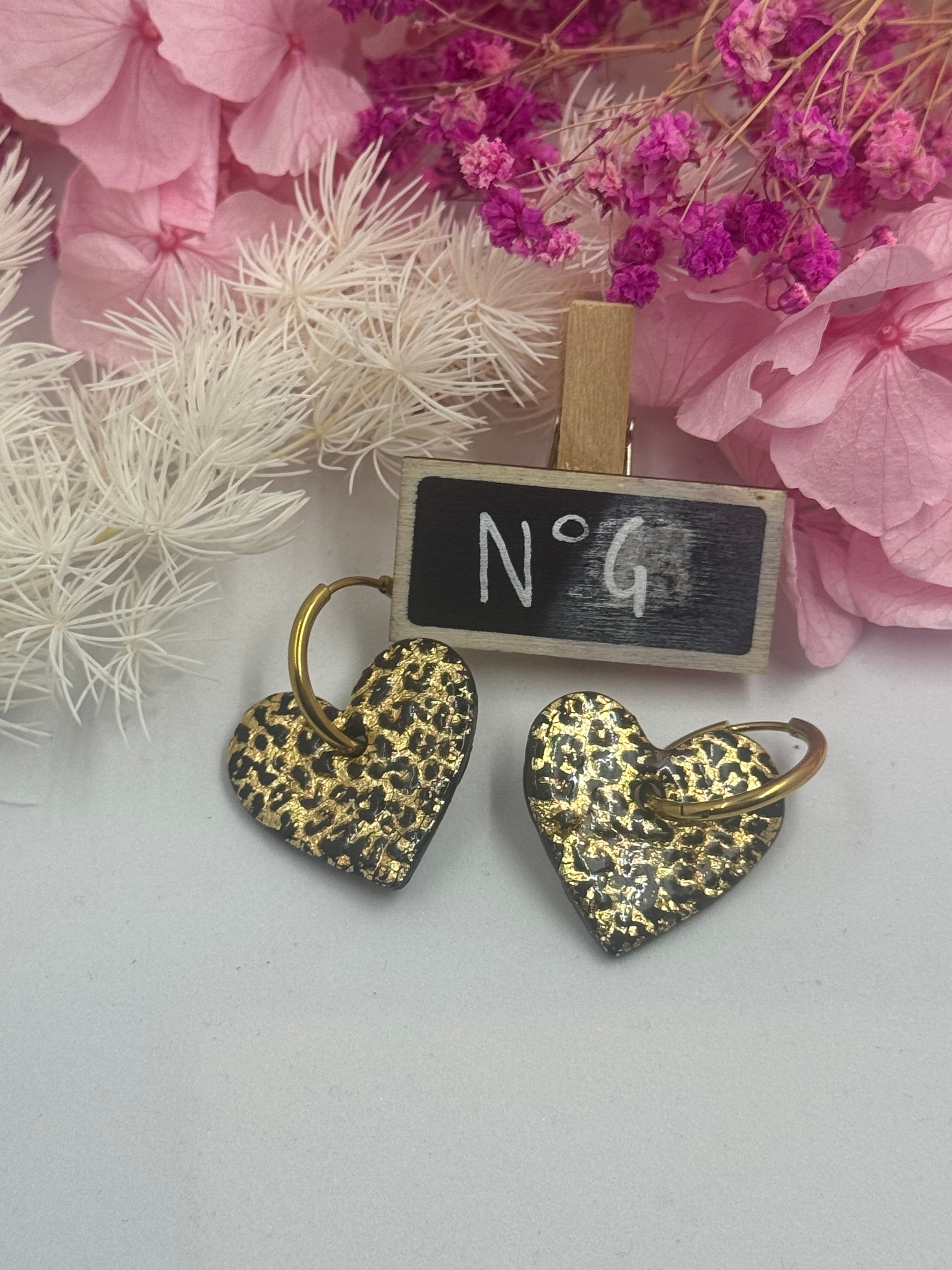 Black & Gold ( pampilles interchangeable avec ou sans créoles)