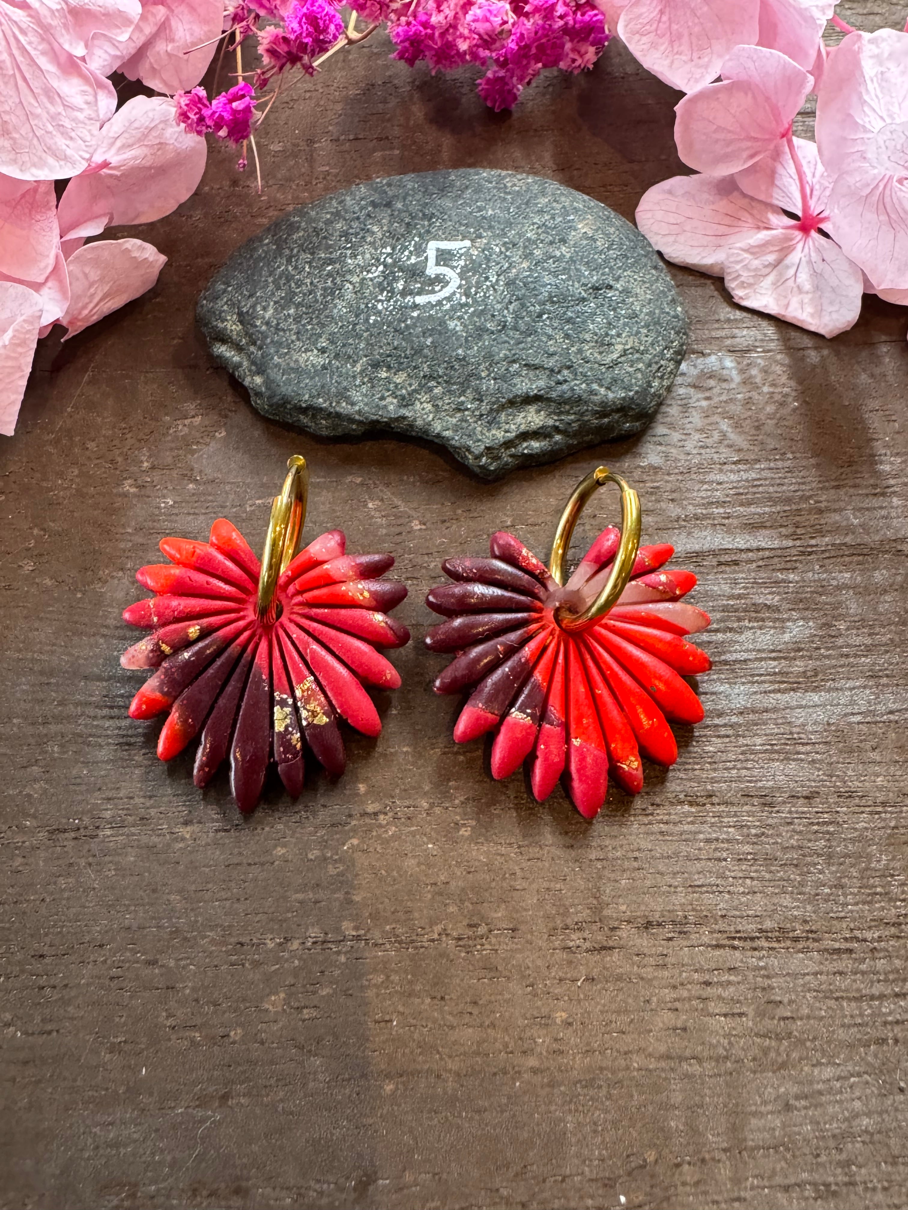 Rouge addict (pampilles interchangeables avec ou sans créoles)