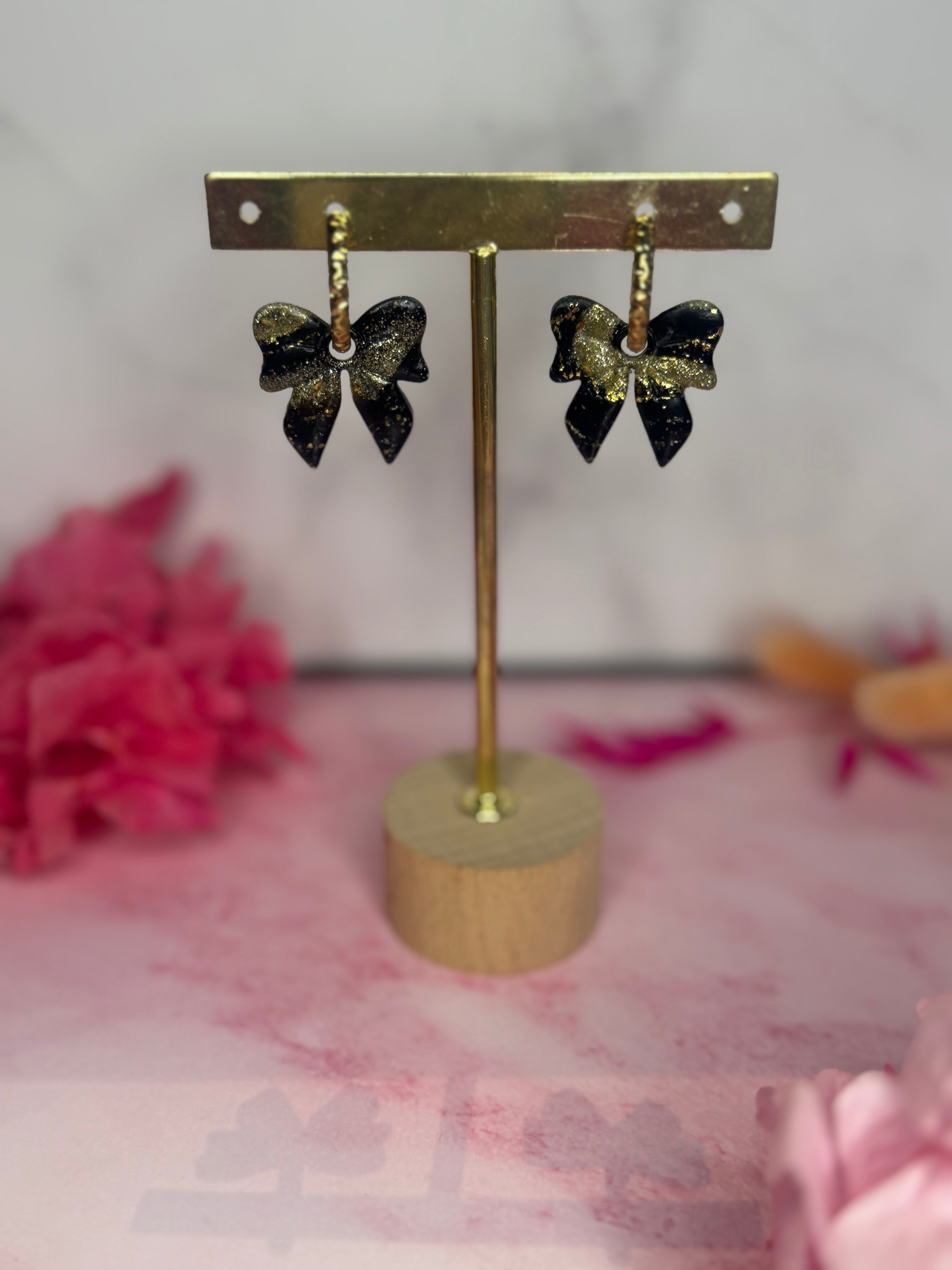 Black & Gold ( pampilles interchangeable avec ou sans créoles)