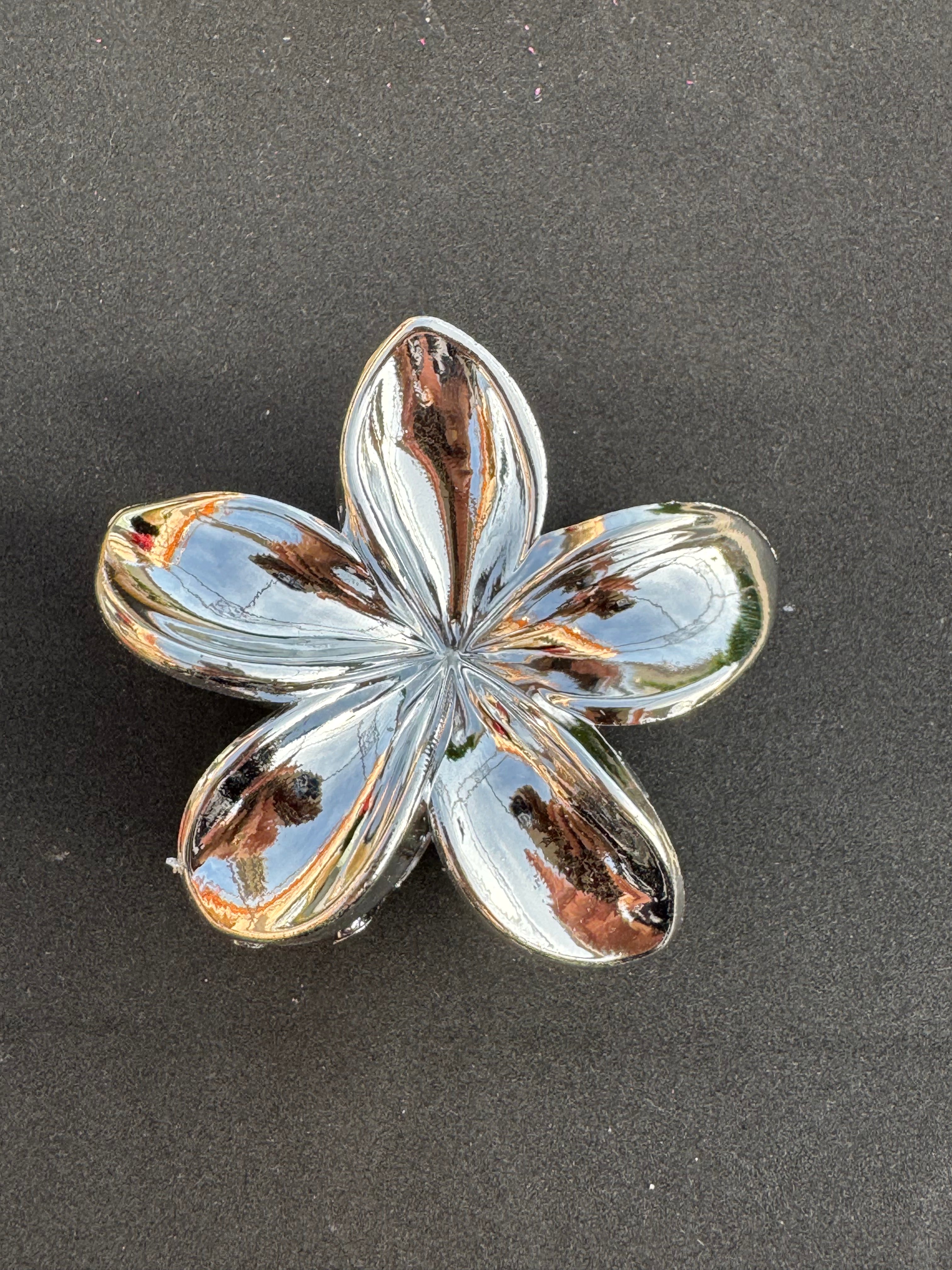 Pince à cheveux fleur strass/ or/argent/marron transparente/rouge