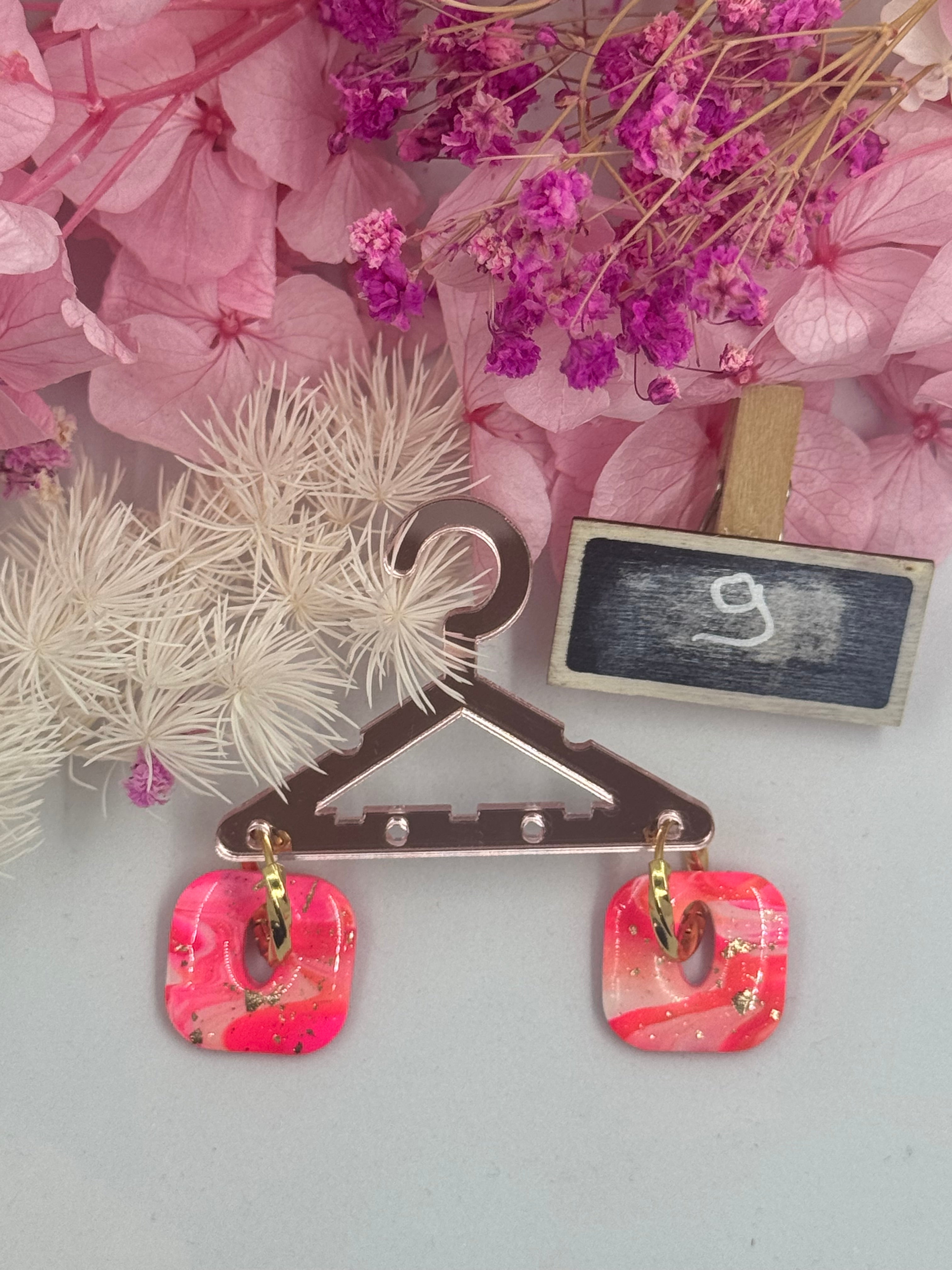 La vie en rose 🩷(pampilles interchangeable avec ou sans créoles)