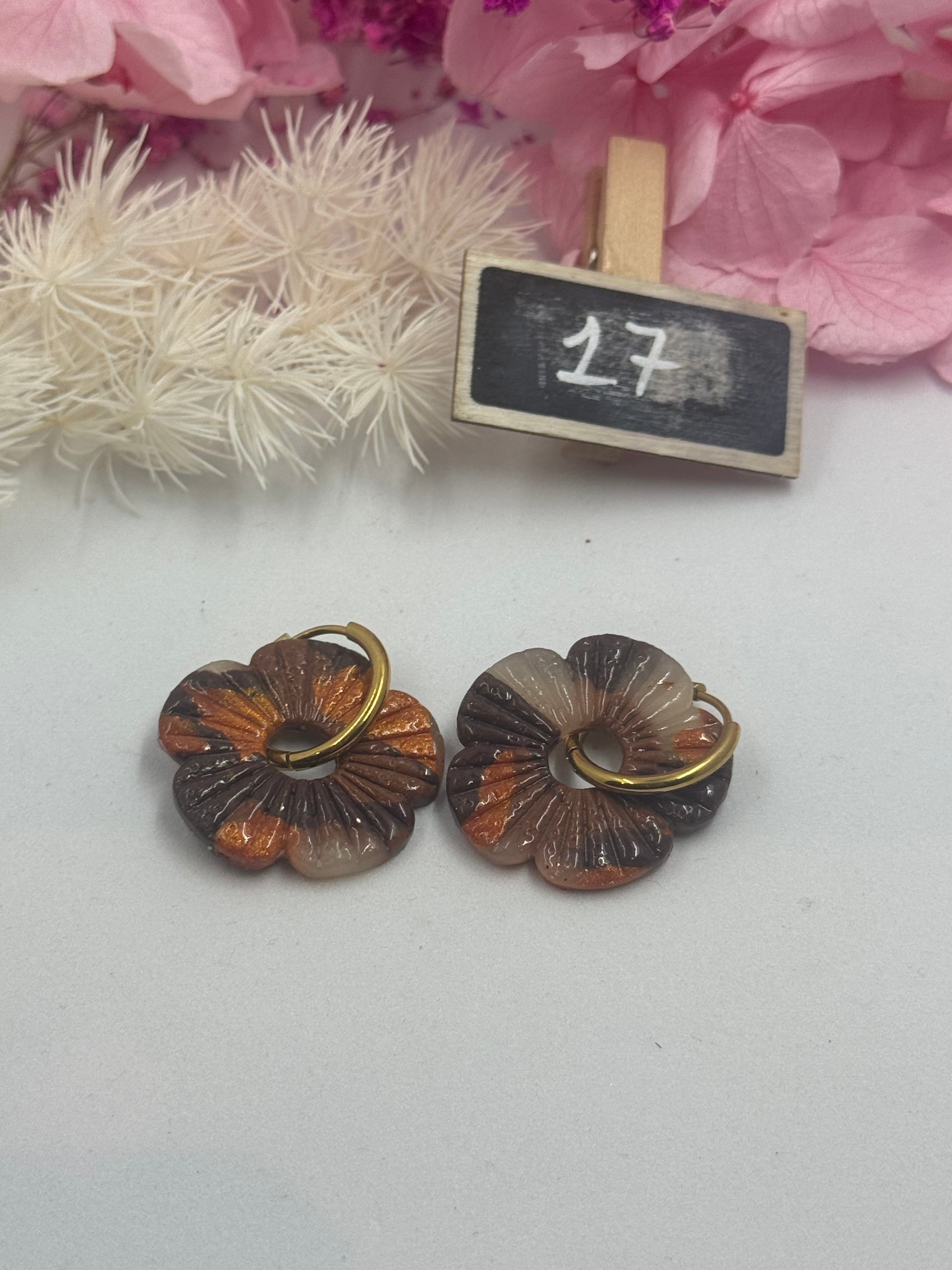 Éclat de terre 🍂 *nuance marron*( pampilles interchangeable avec ou sans créoles)