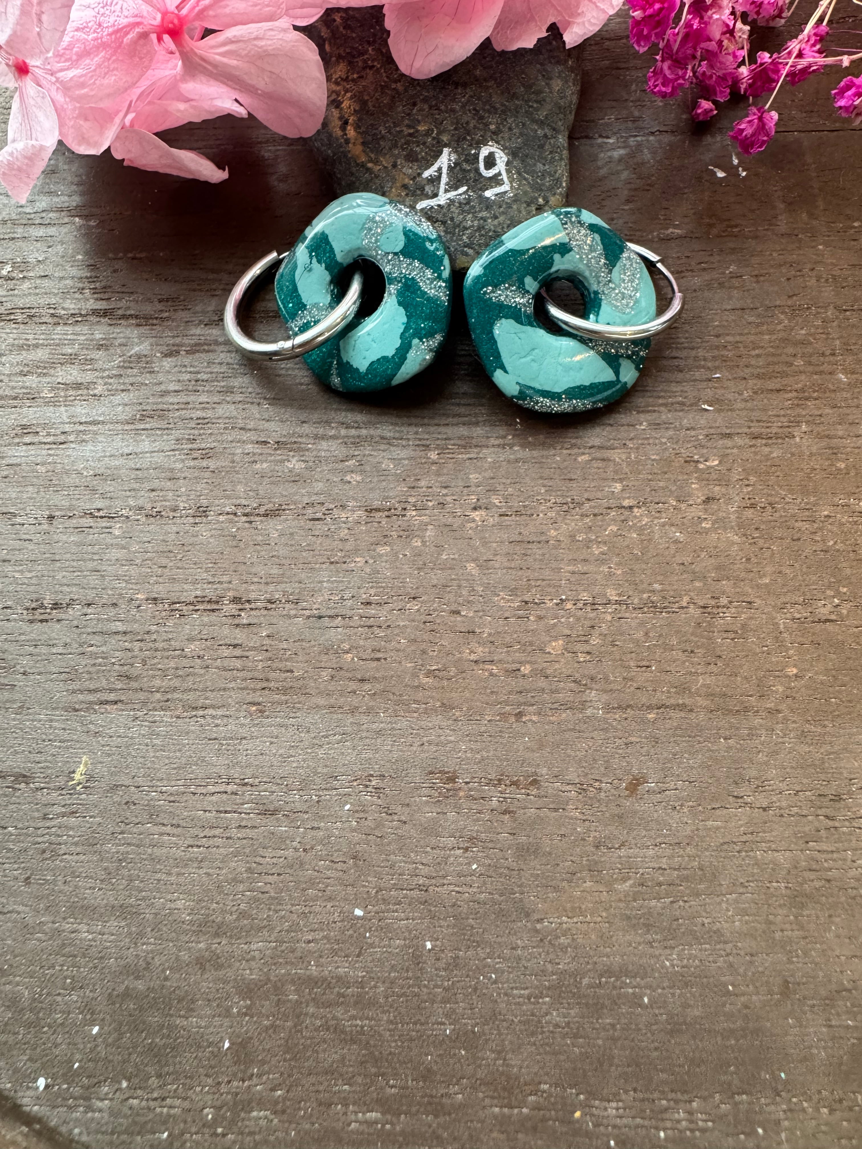 🌿Green Spirit (pampilles interchangeables avec ou sans créoles)