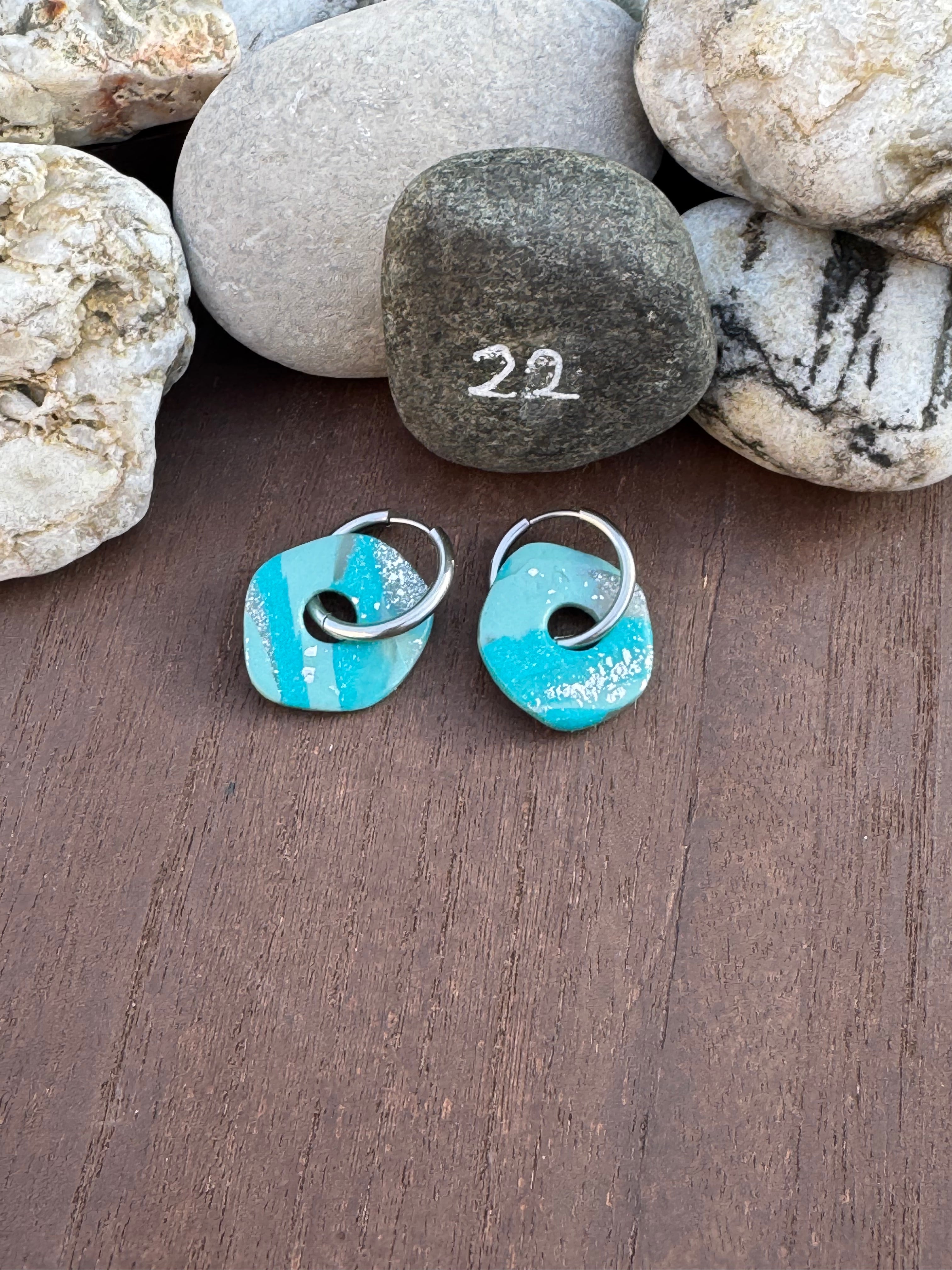 Blue Mood ( pampilles interchangeable avec ou sans créoles)