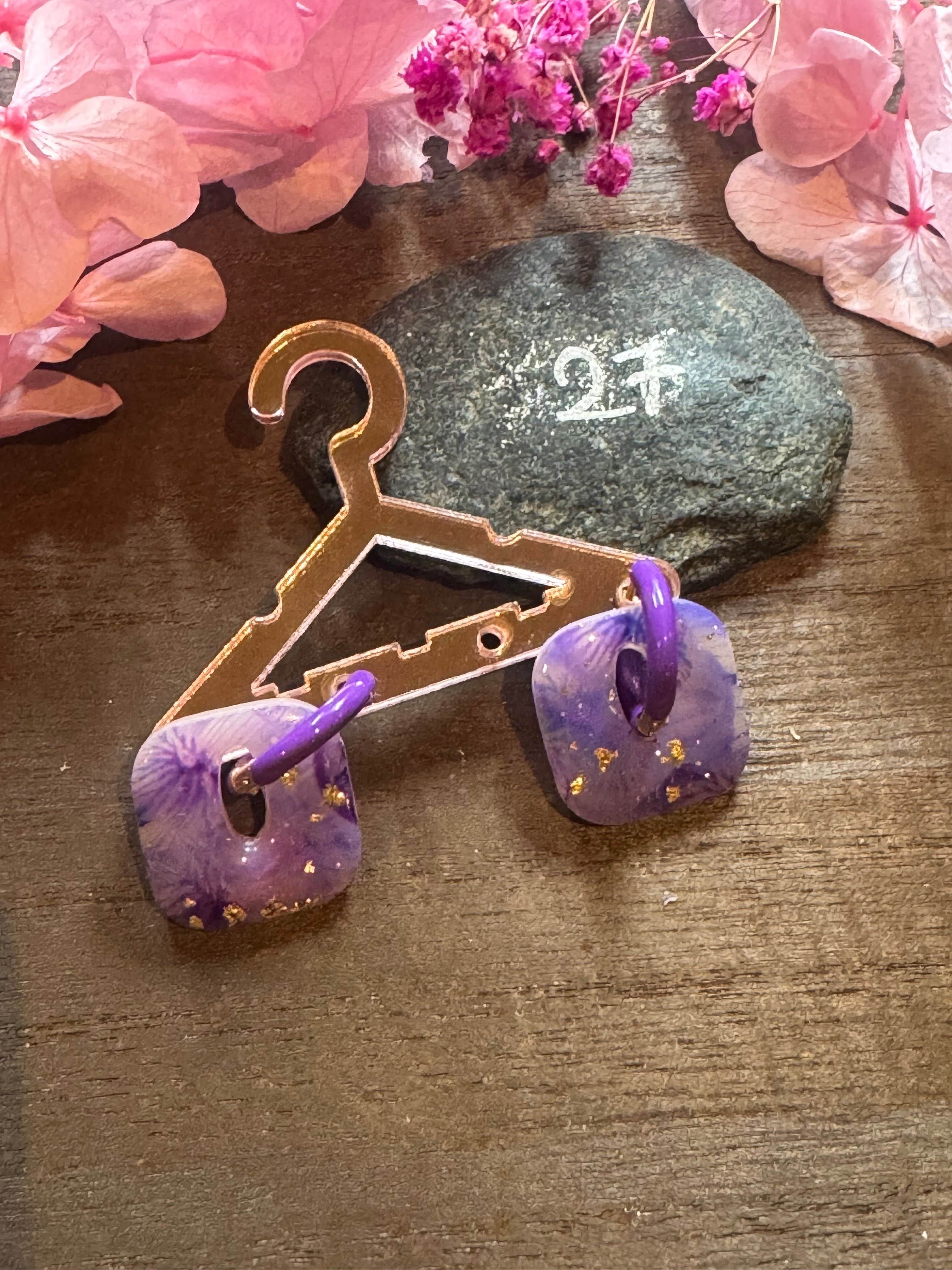 Lilas Sauvage 💜 (pampilles interchangeable avec ou sans créoles)