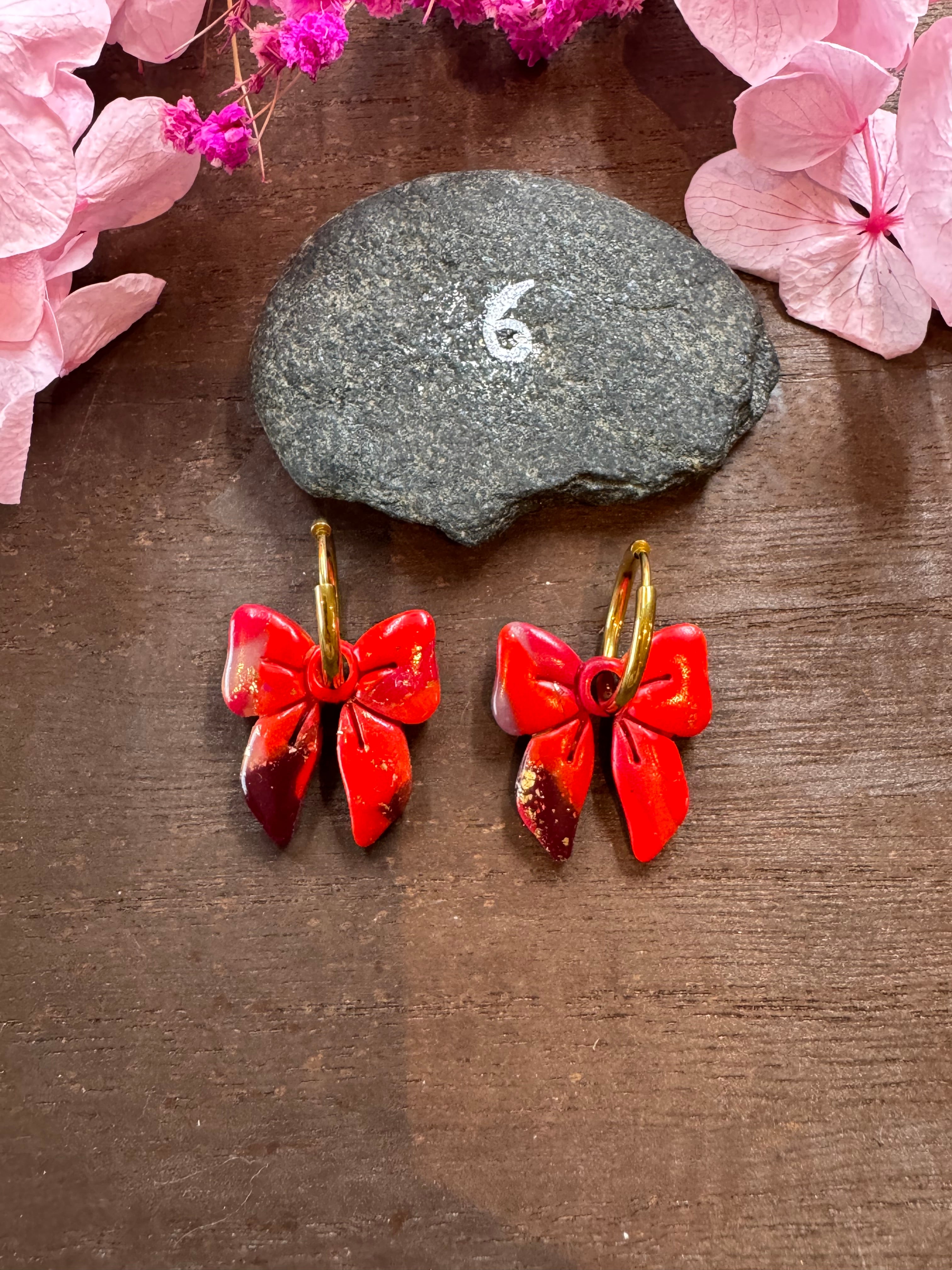 Rouge addict (pampilles interchangeables avec ou sans créoles)