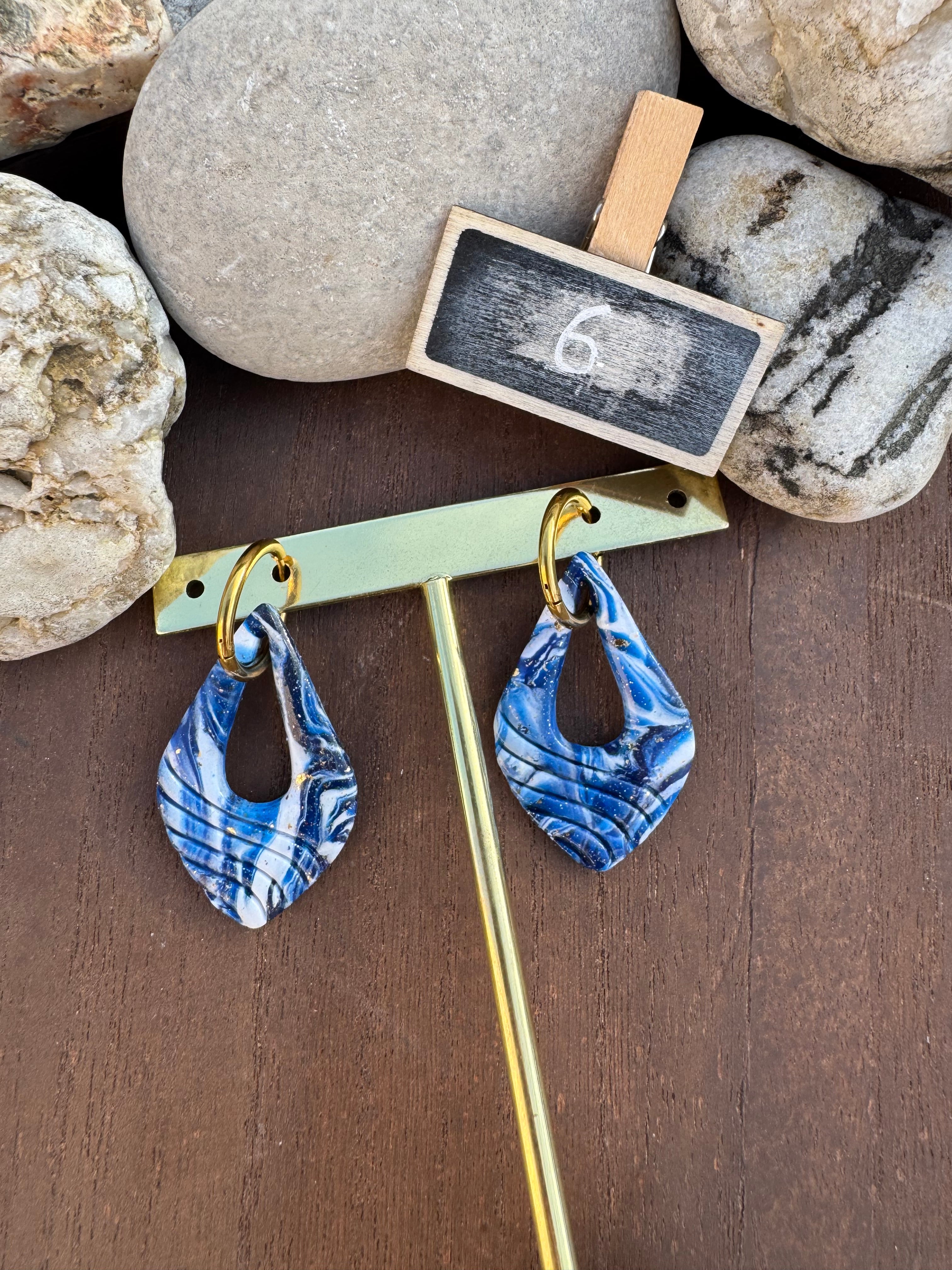 Blue Mood ( pampilles interchangeable avec ou sans créoles)