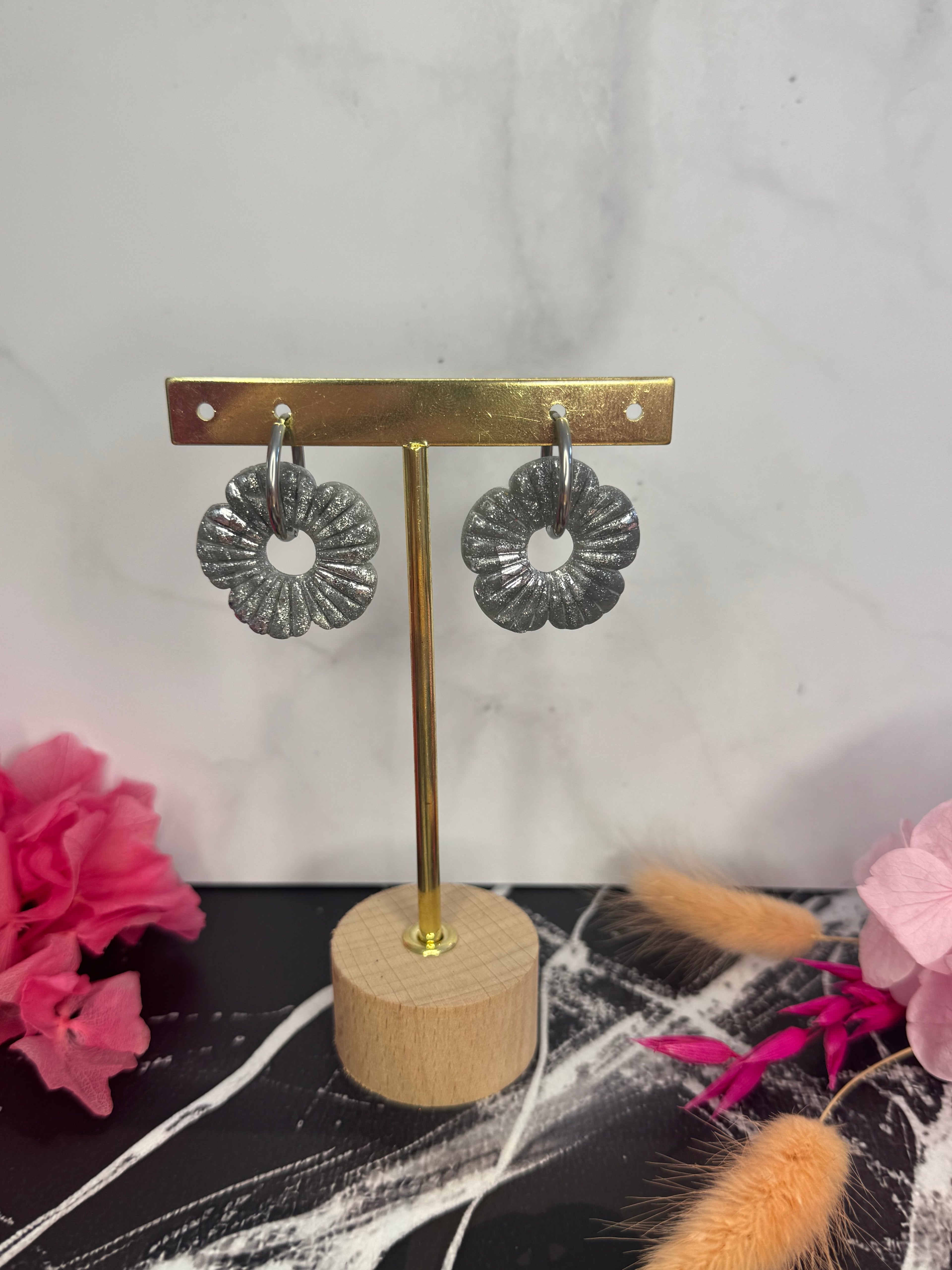 Collection Lunaire ( créoles avec ou sans pampilles interchangeables ) N1