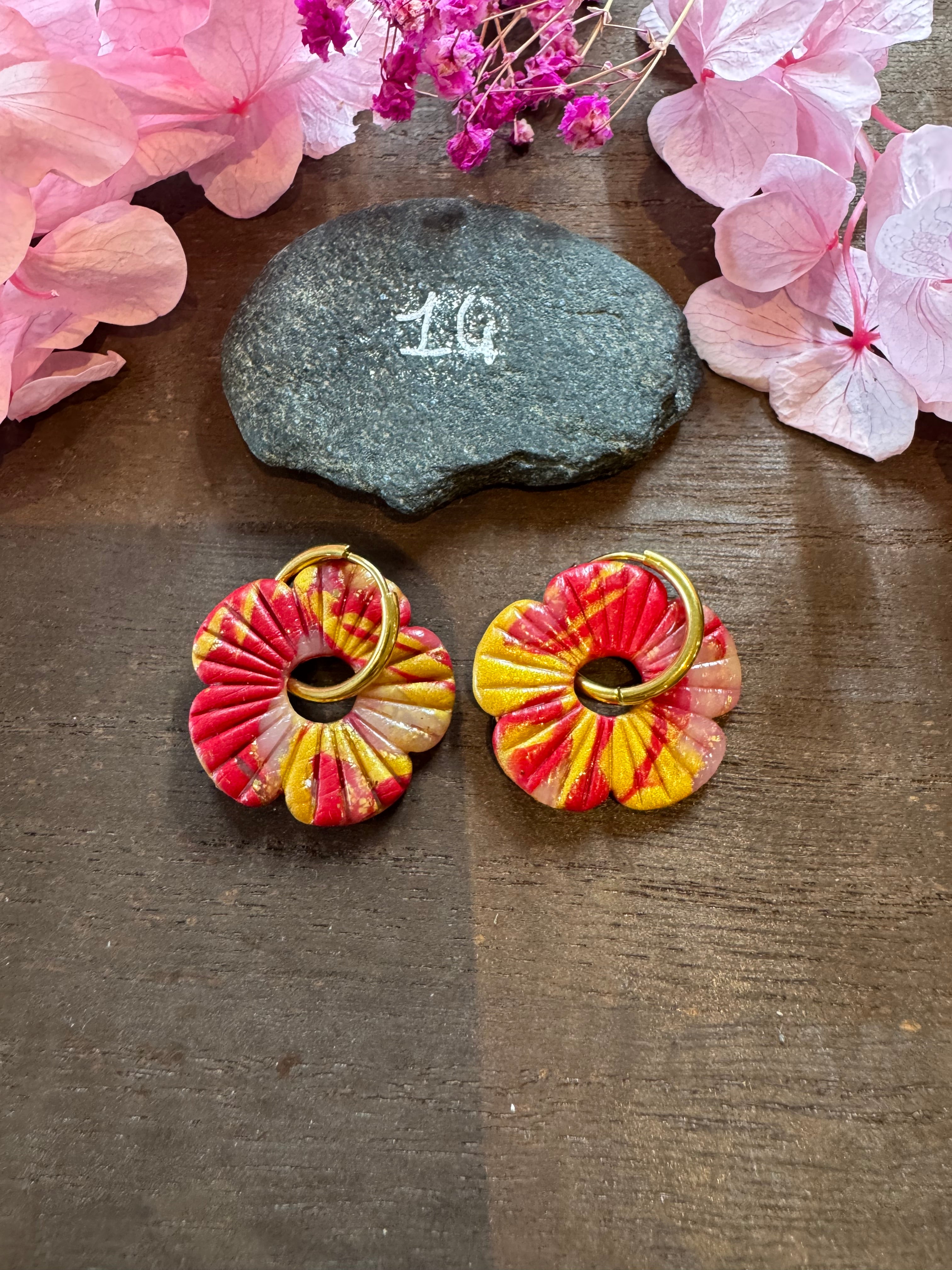 Rouge addict (pampilles interchangeables avec ou sans créoles)