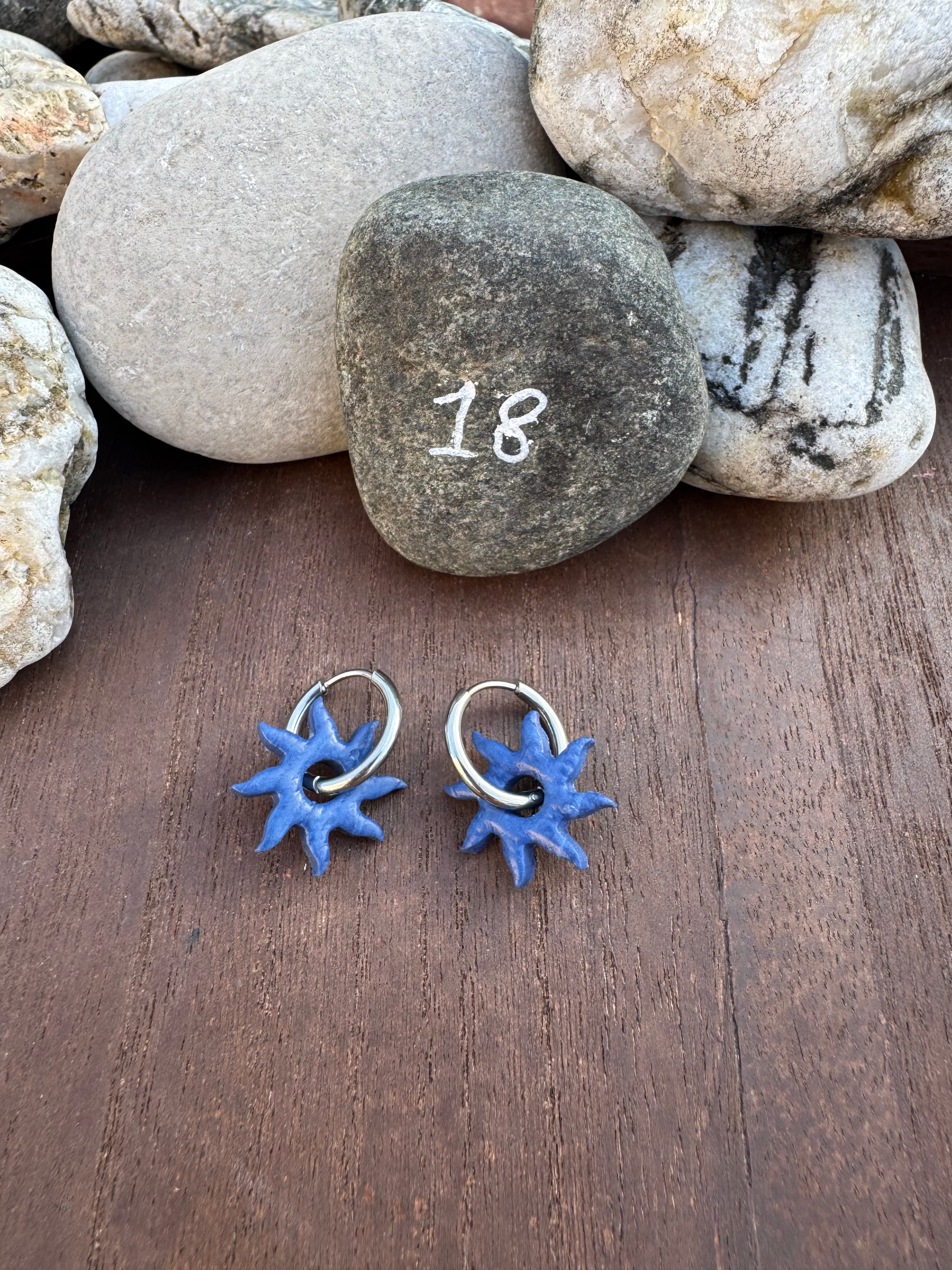 Blue Mood ( pampilles interchangeable avec ou sans créoles)