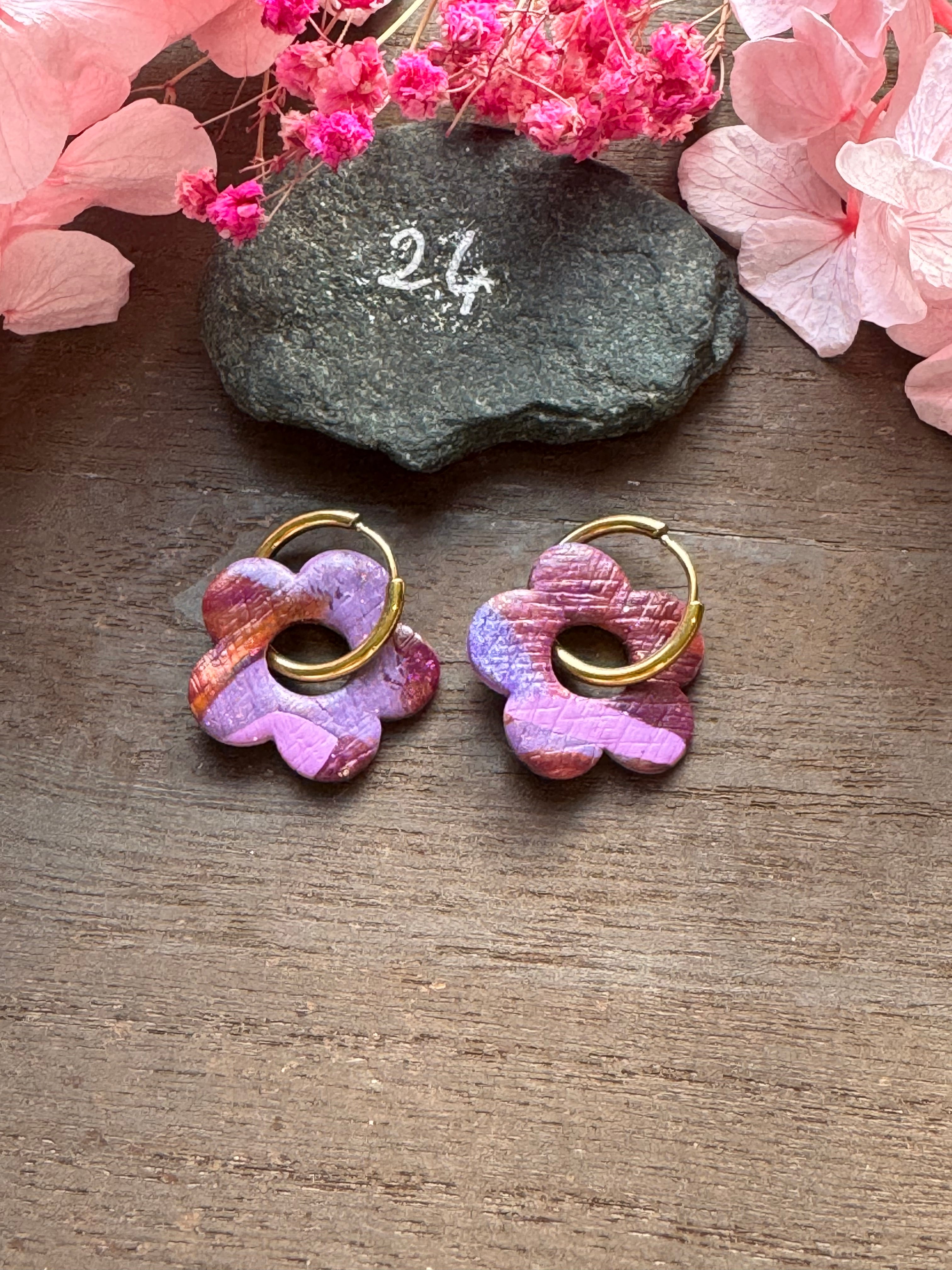 Lilas Sauvage 💜 (pampilles interchangeable avec ou sans créoles)