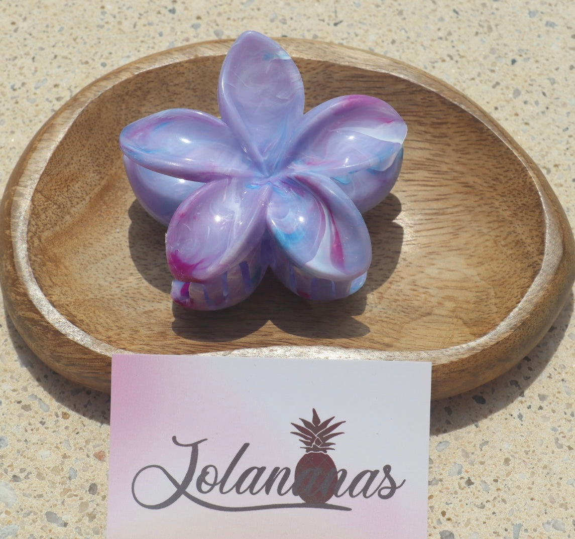 Pince fleur nacré dégradé rose corail