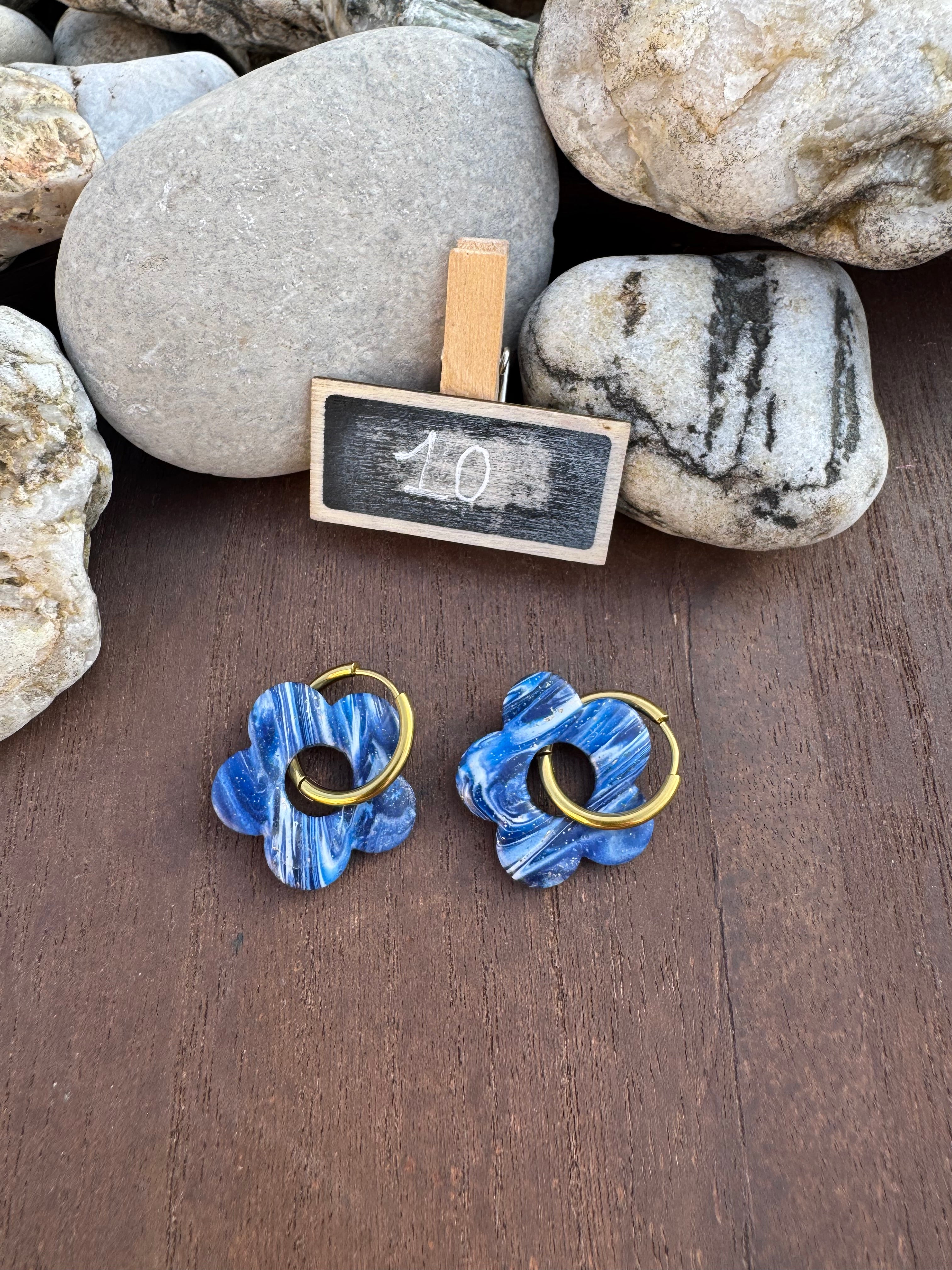 Blue Mood ( pampilles interchangeable avec ou sans créoles)