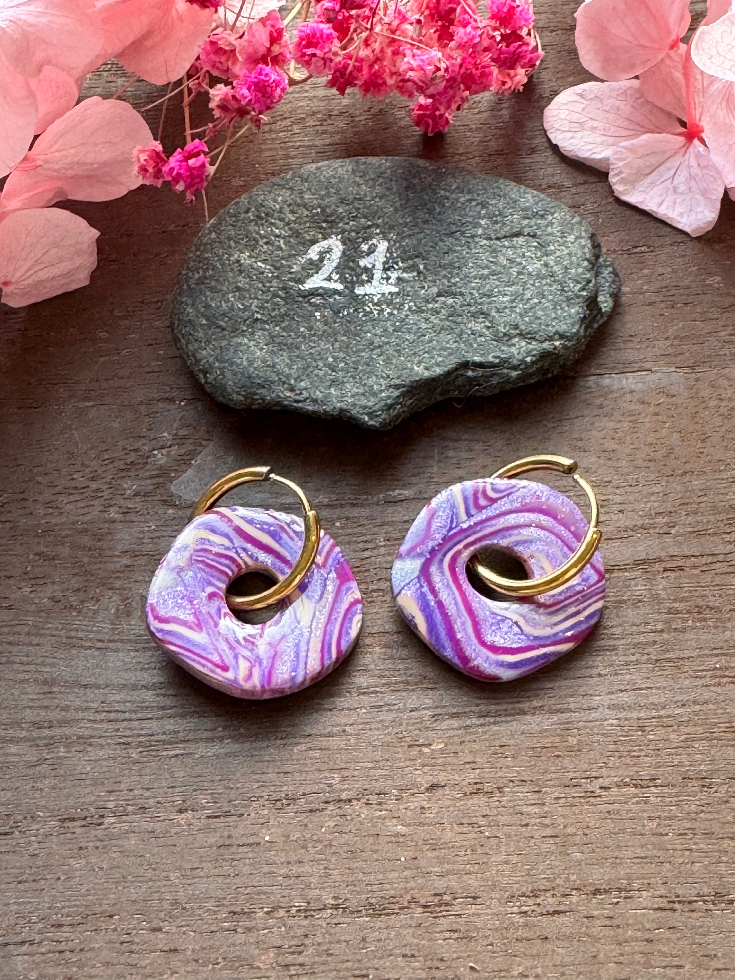 Lilas Sauvage 💜 (pampilles interchangeable avec ou sans créoles)