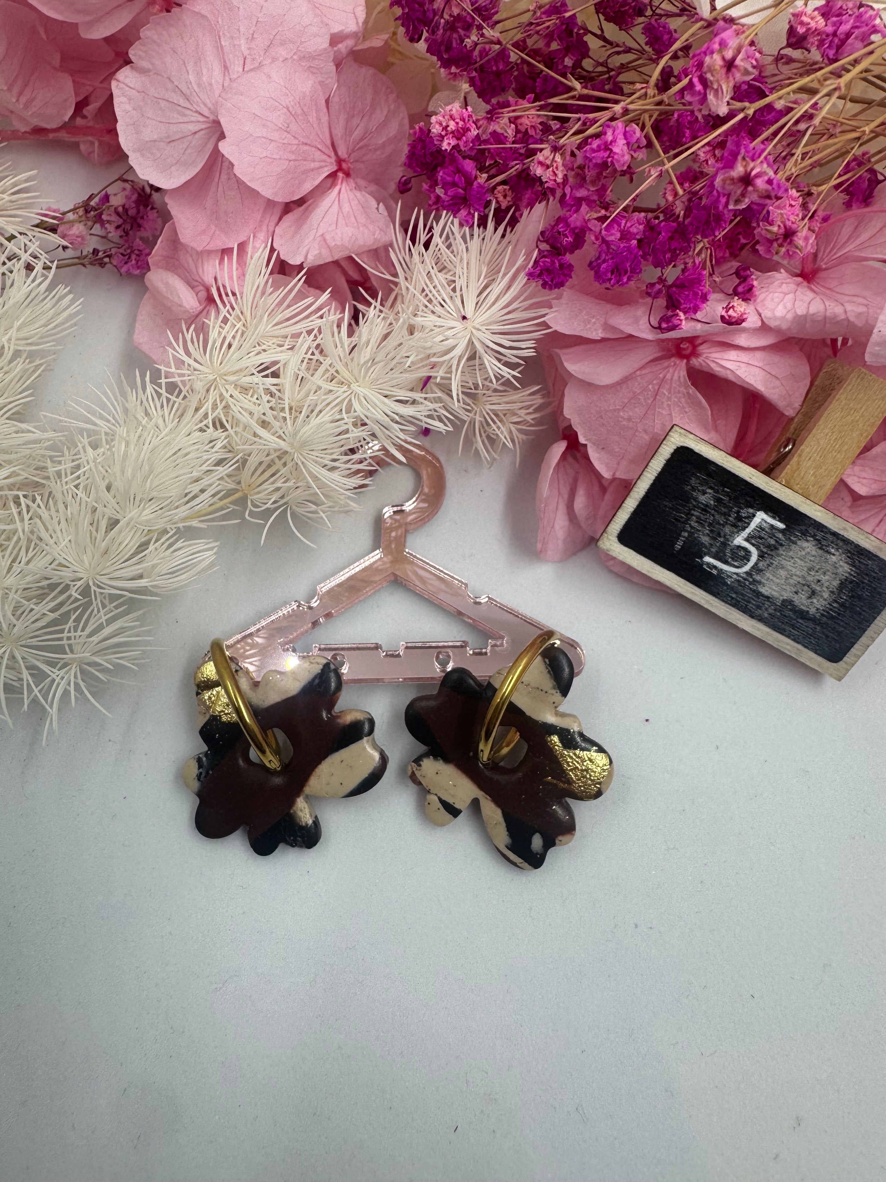 Éclat de terre 🍂 *nuance marron*( pampilles interchangeable avec ou sans créoles)