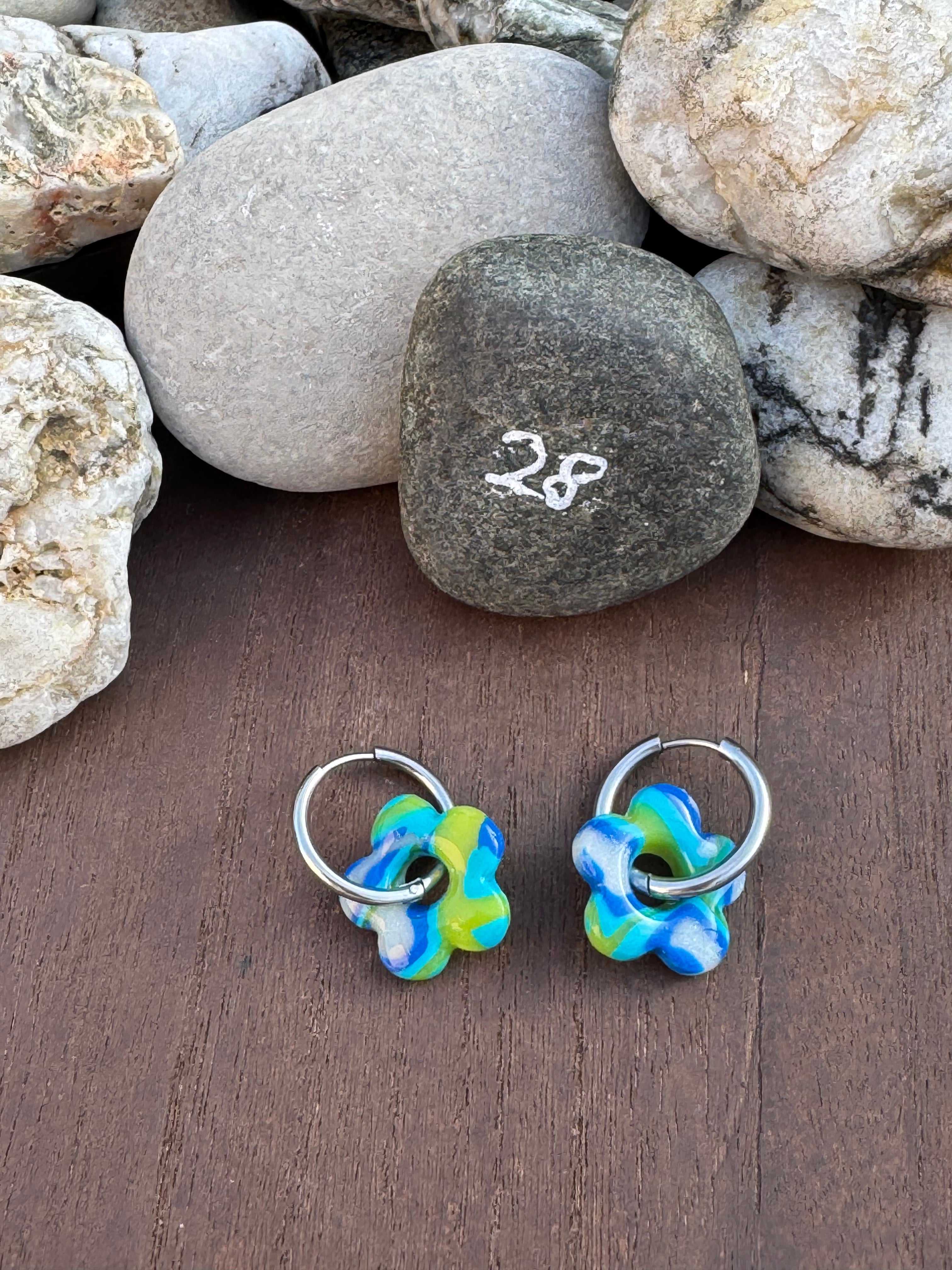 Blue Mood ( pampilles interchangeable avec ou sans créoles)