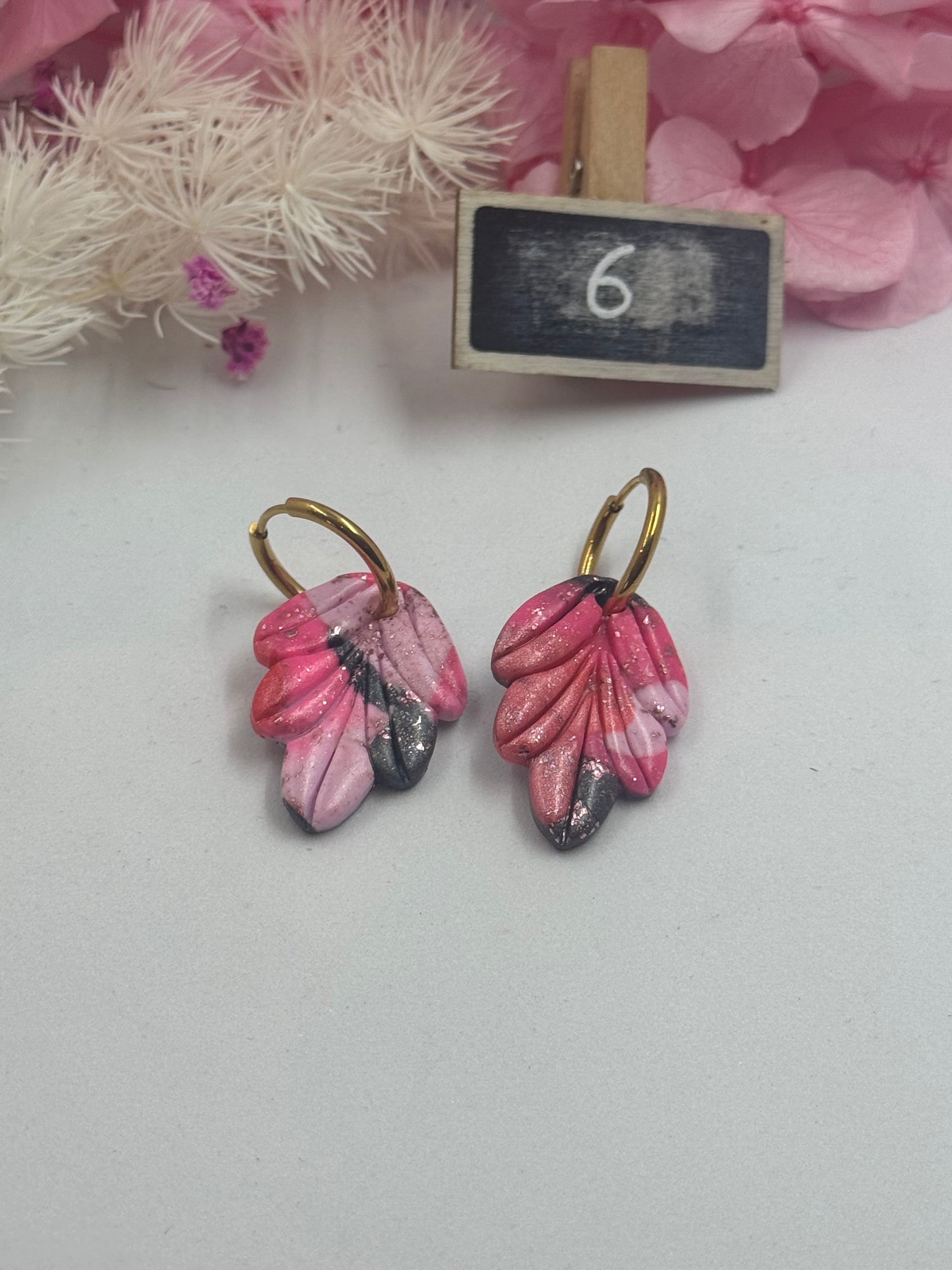 La vie en rose 🩷(pampilles interchangeable avec ou sans créoles)