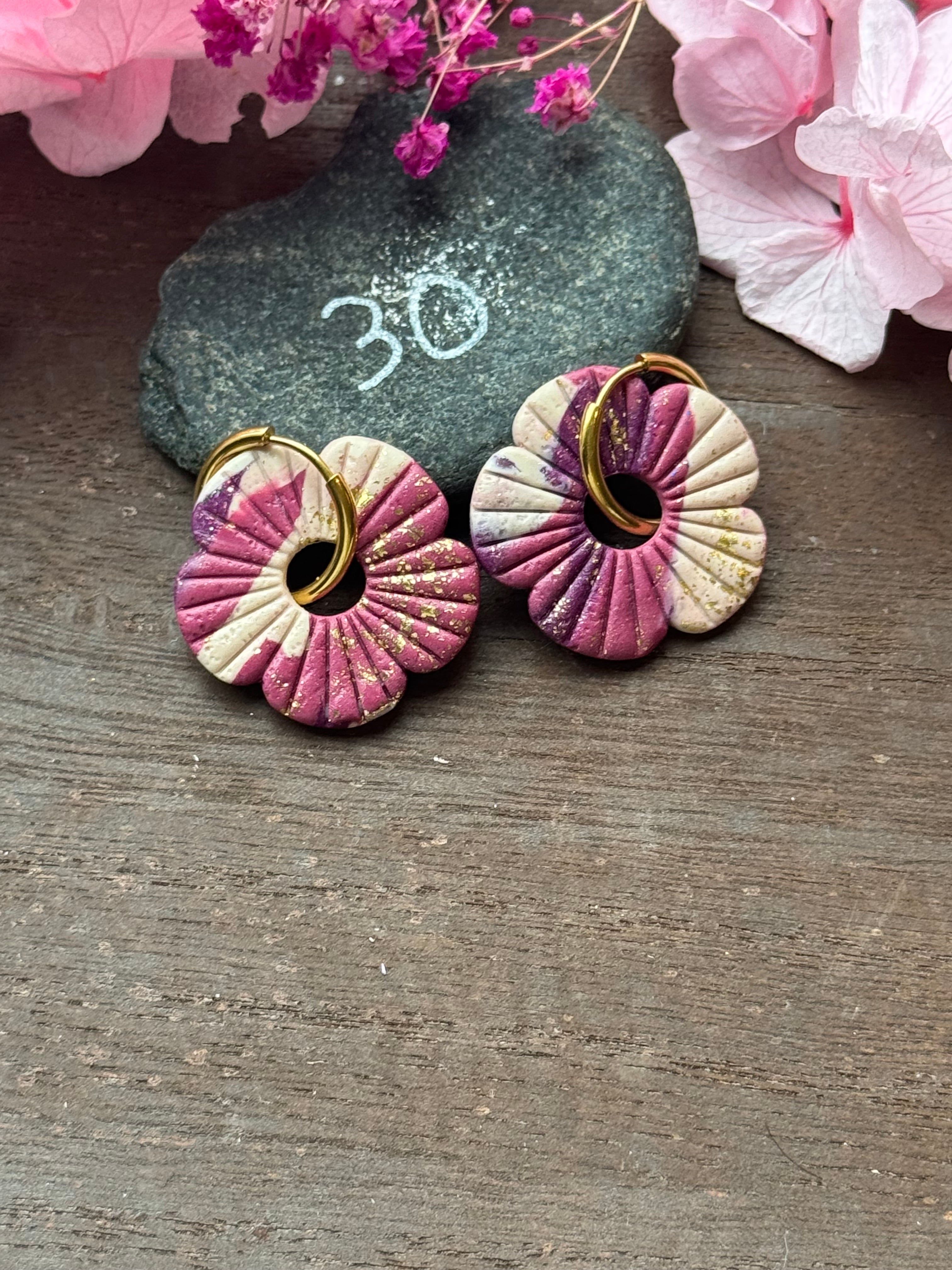 Lilas Sauvage 💜 (pampilles interchangeable avec ou sans créoles)