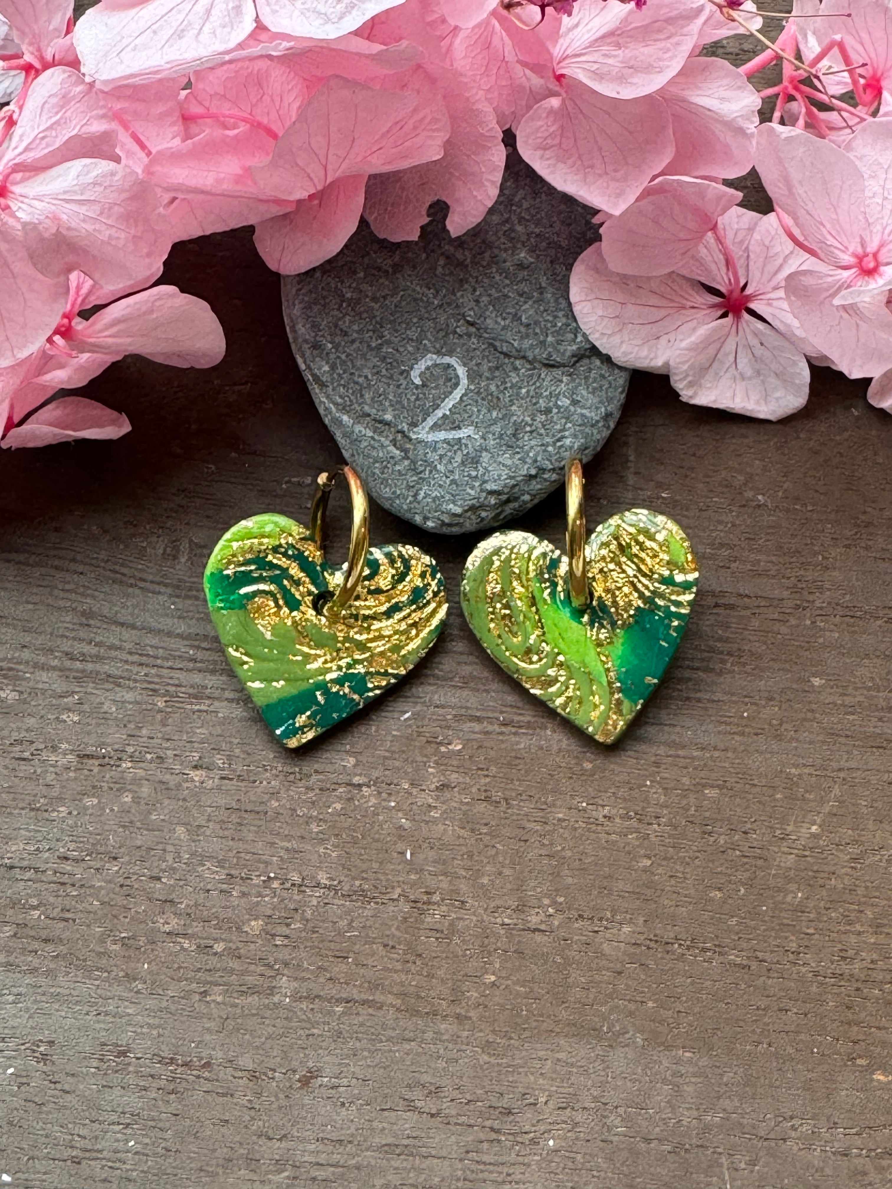 🌿Green Spirit (pampilles interchangeables avec ou sans créoles)