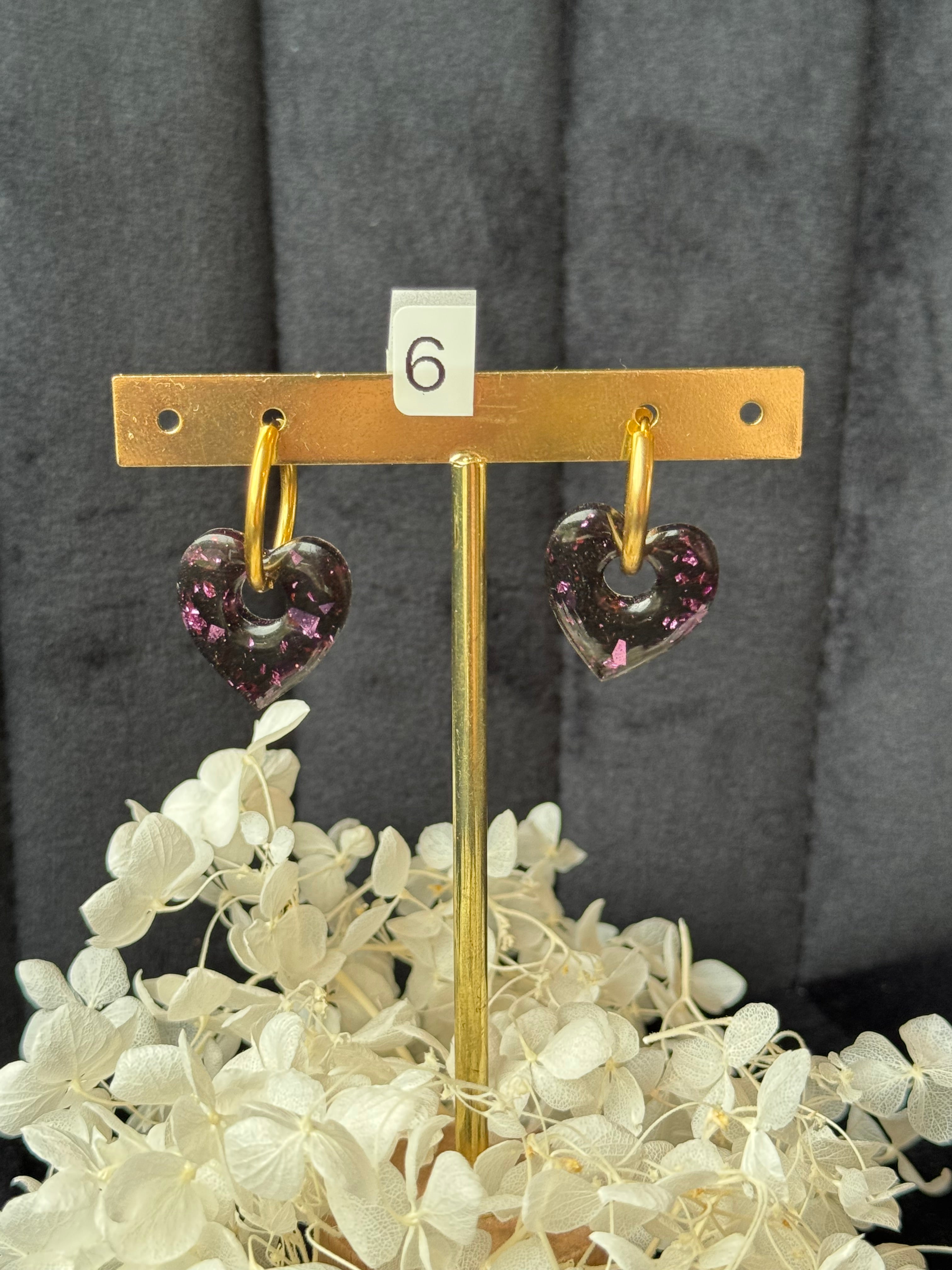 ❤️ pampilles interchangeable coeur résine (avec ou sans créoles)