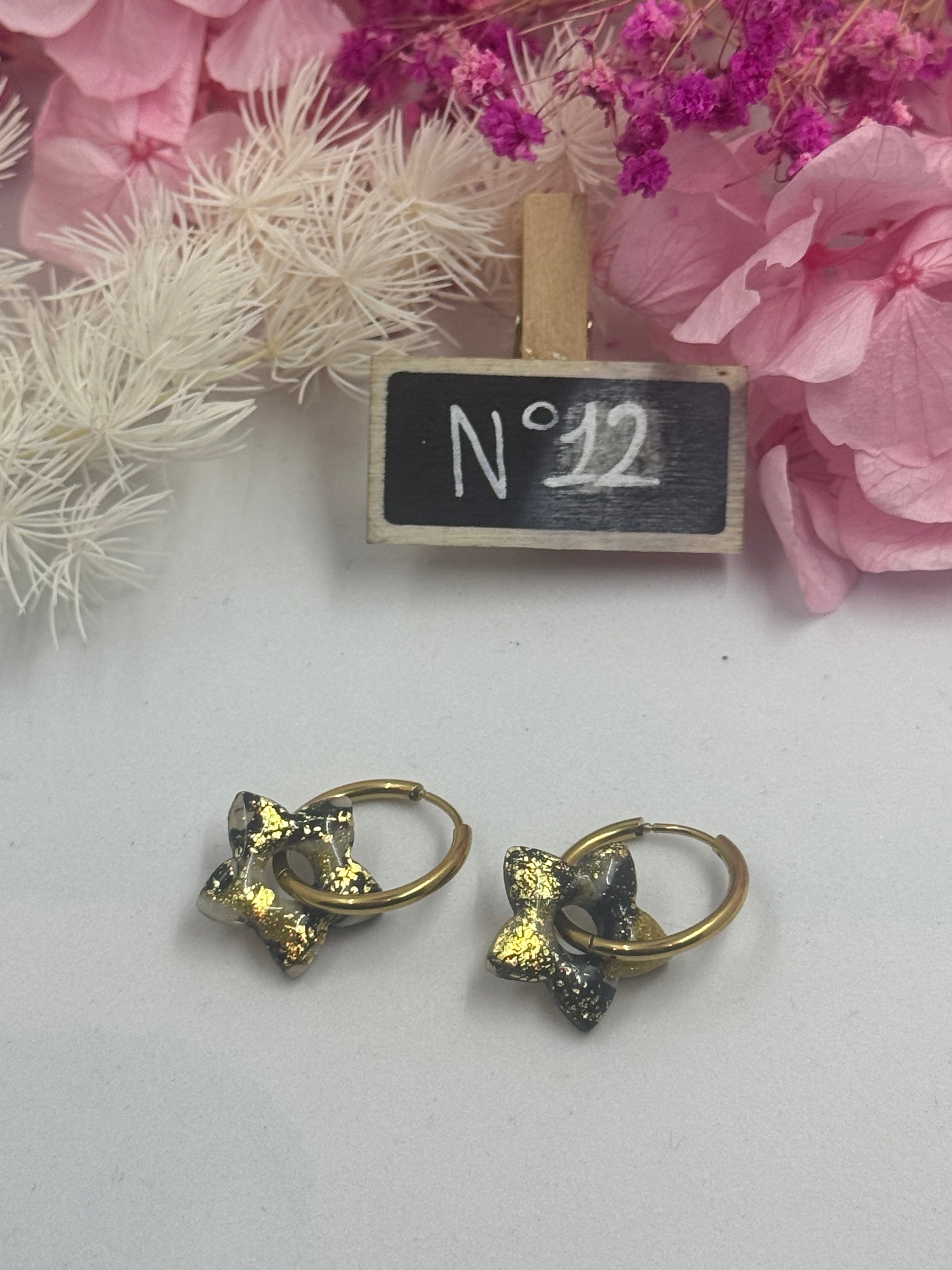 Black & Gold ( pampilles interchangeable avec ou sans créoles)