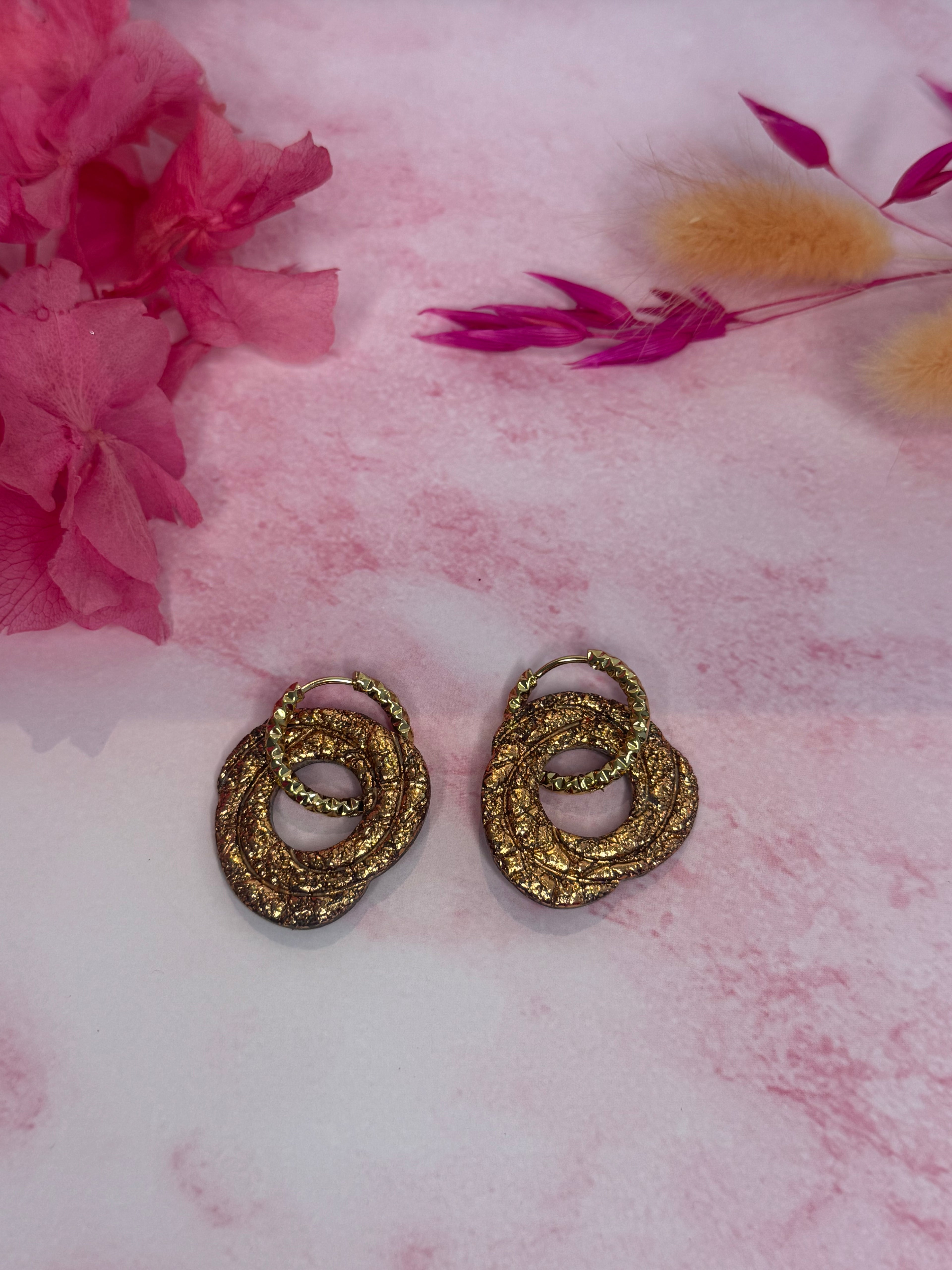 Éclat de terre 🍂 *nuance marron*( pampilles interchangeable avec ou sans créoles)