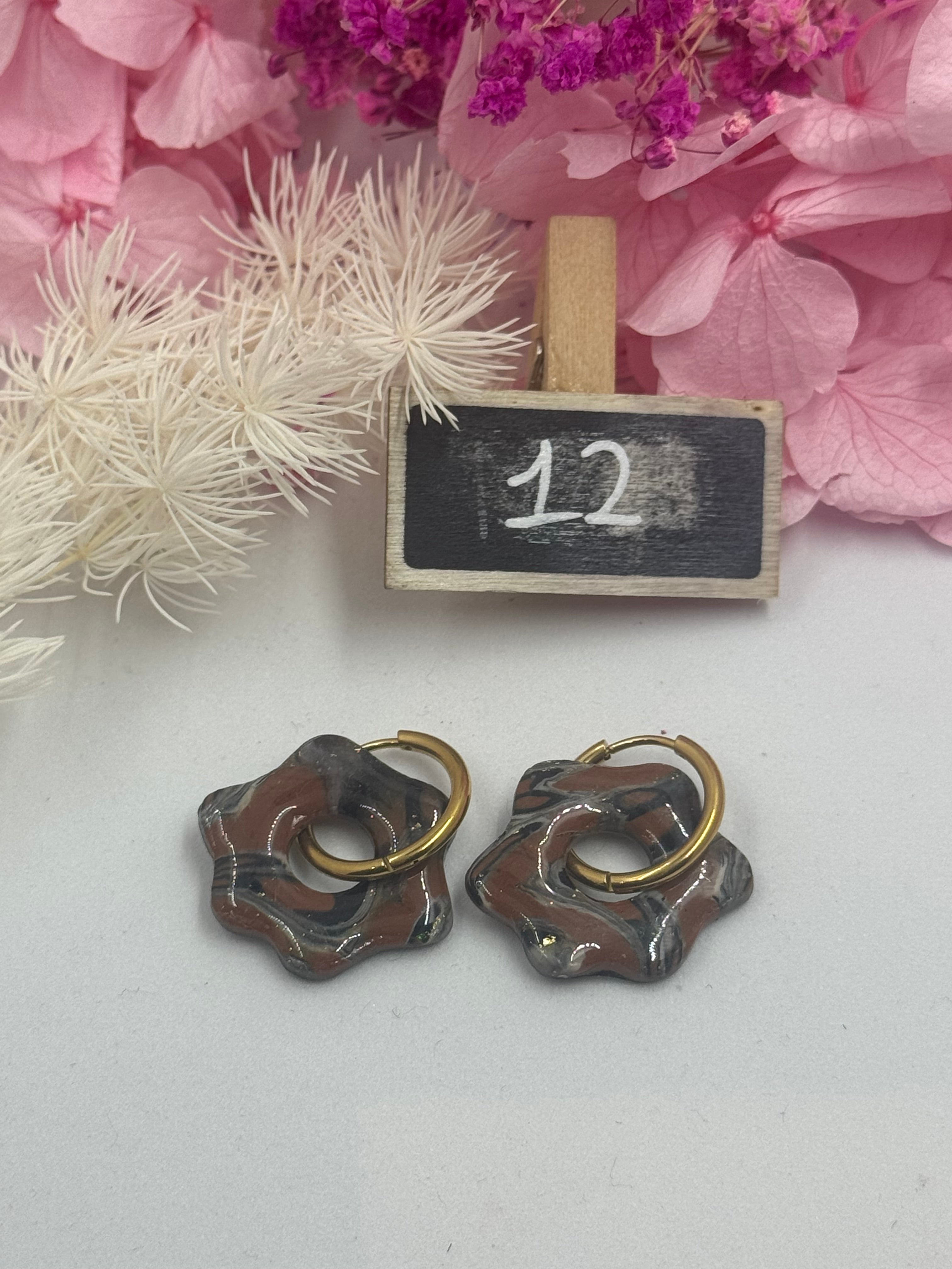 Éclat de terre 🍂 *nuance marron*( pampilles interchangeable avec ou sans créoles)