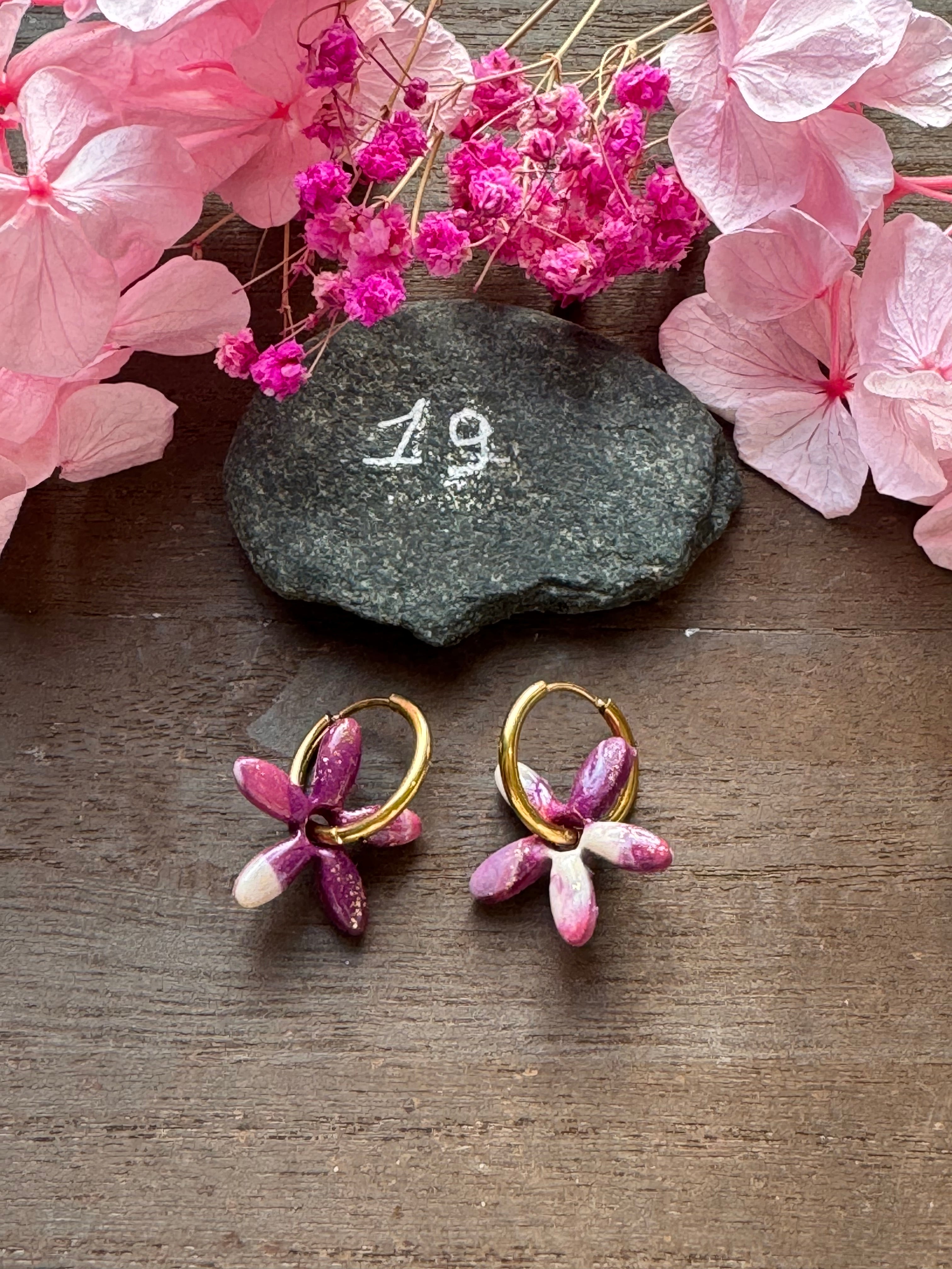 Lilas Sauvage 💜 (pampilles interchangeable avec ou sans créoles)