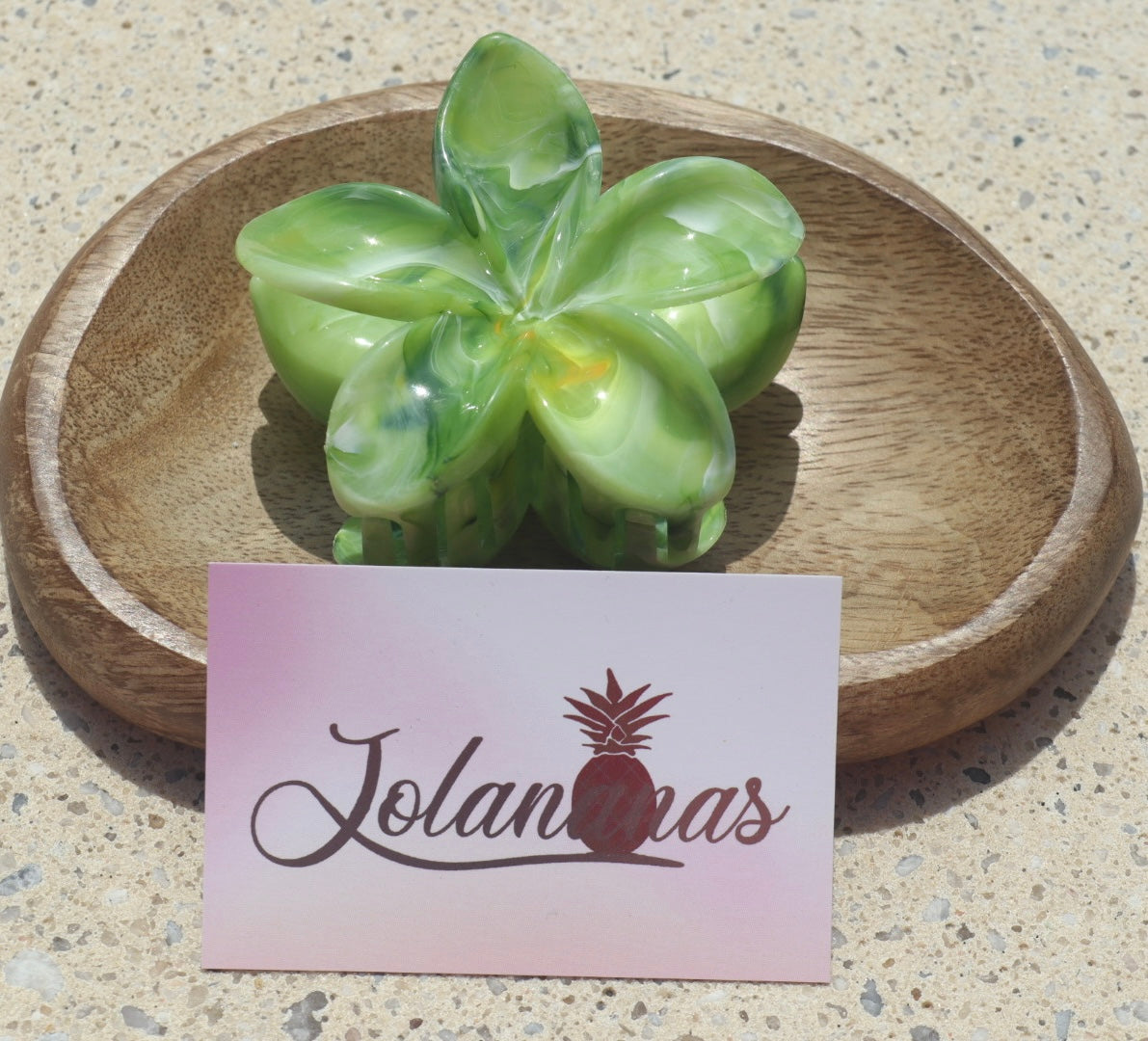 Pince fleur nacré dégradé rose corail