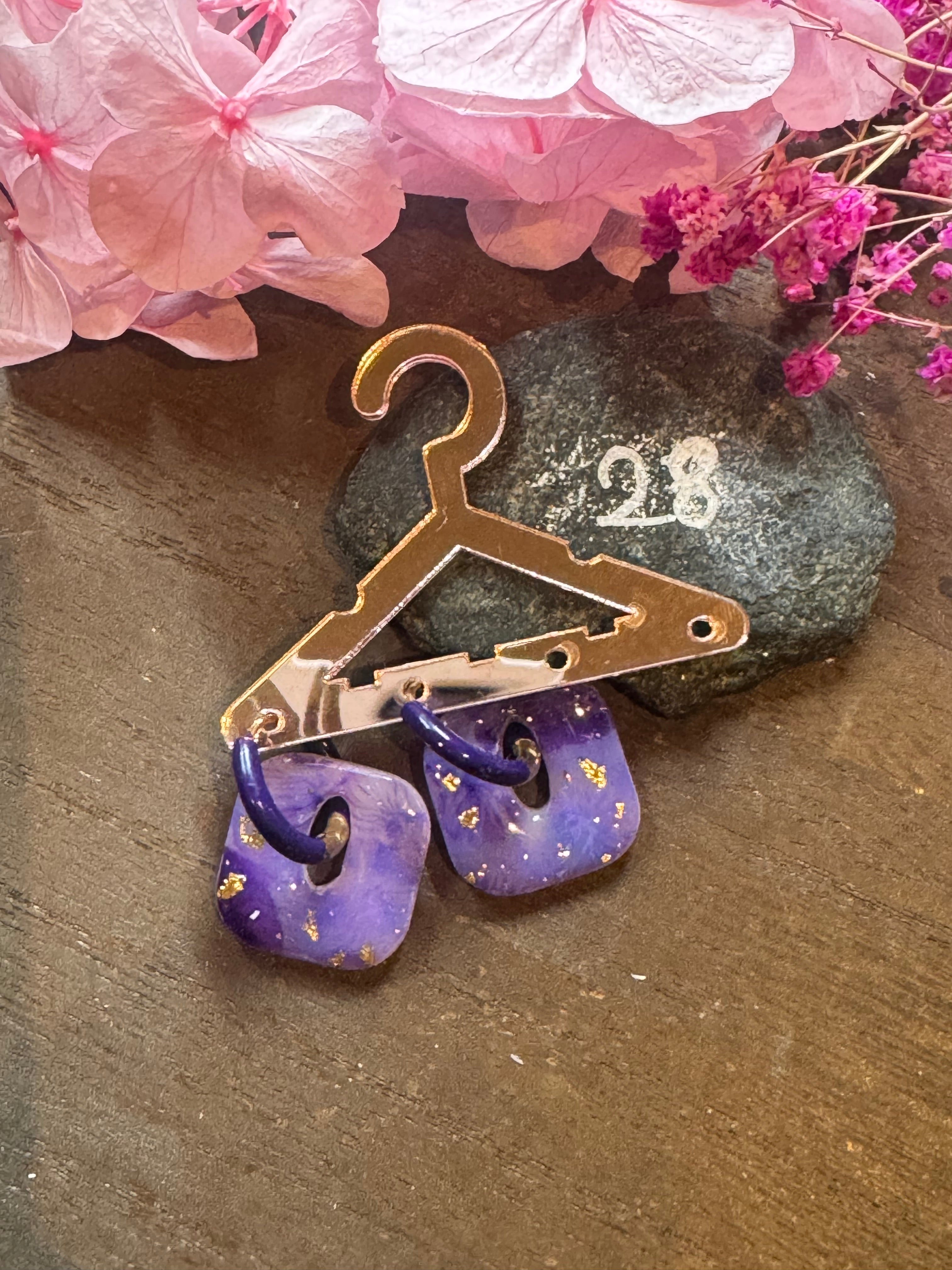 Lilas Sauvage 💜 (pampilles interchangeable avec ou sans créoles)