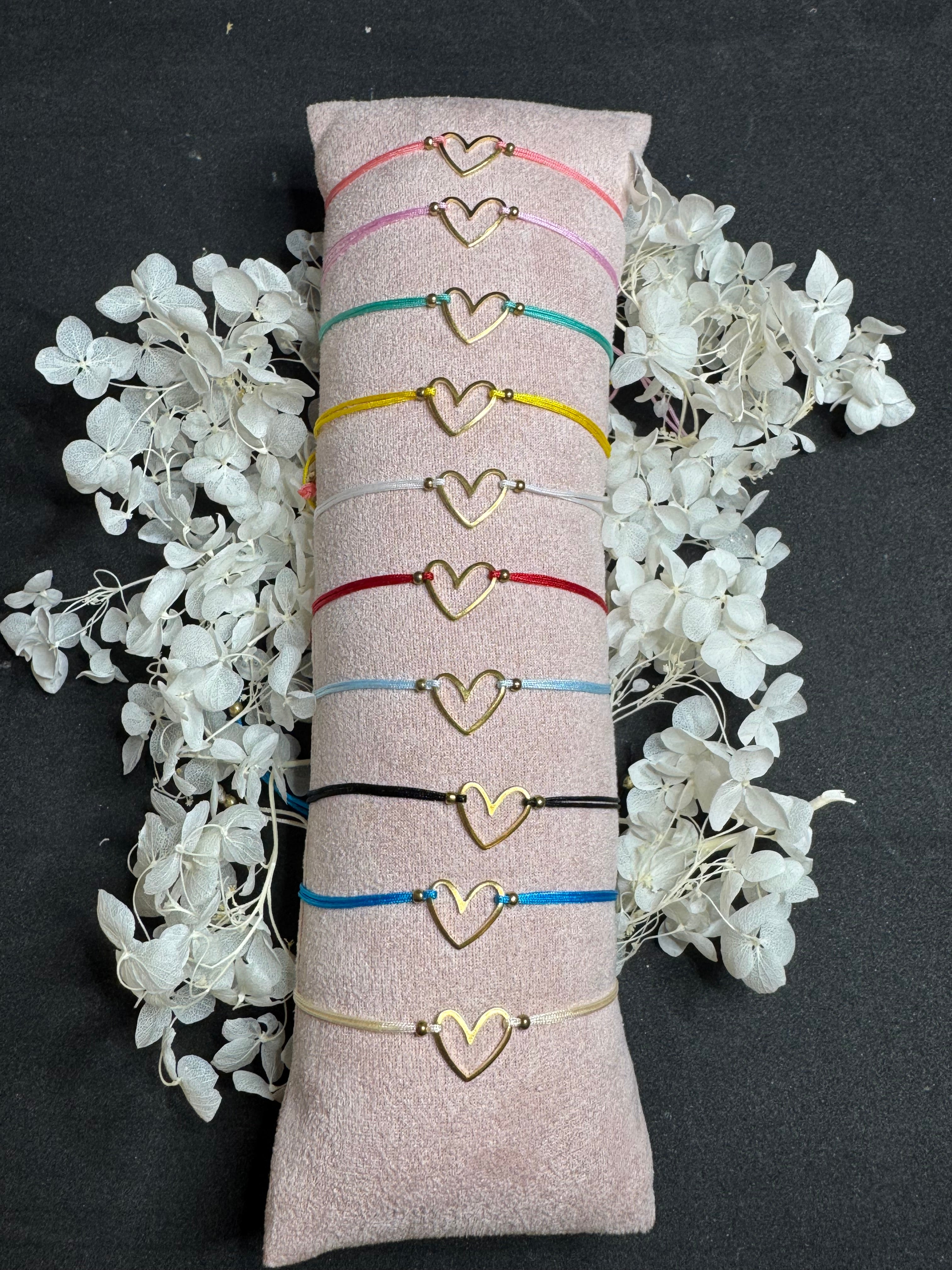 ✨Bracelets Cordon – Cœur Doré Minimaliste ✨